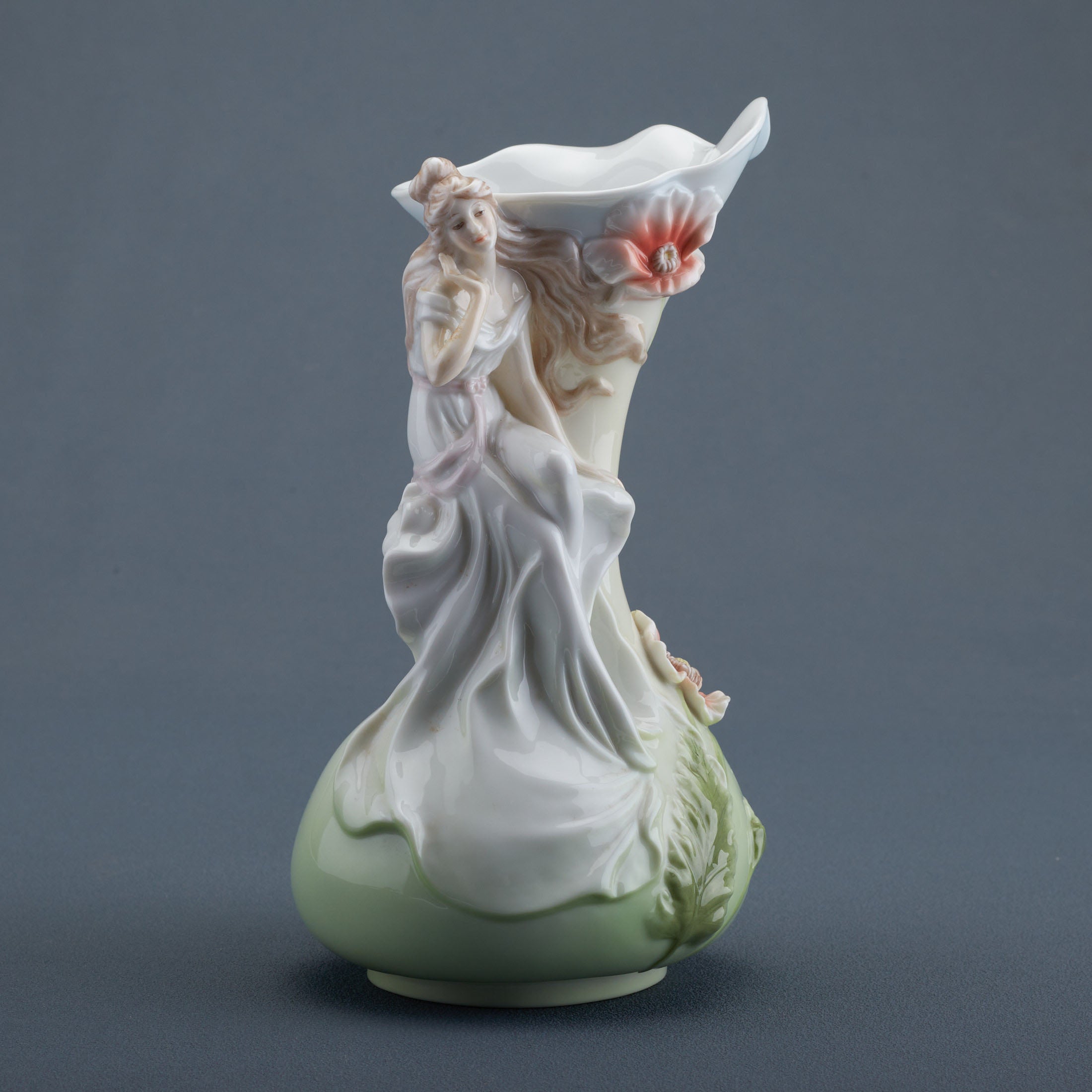 Maiden and Poppy Peek Through Vase