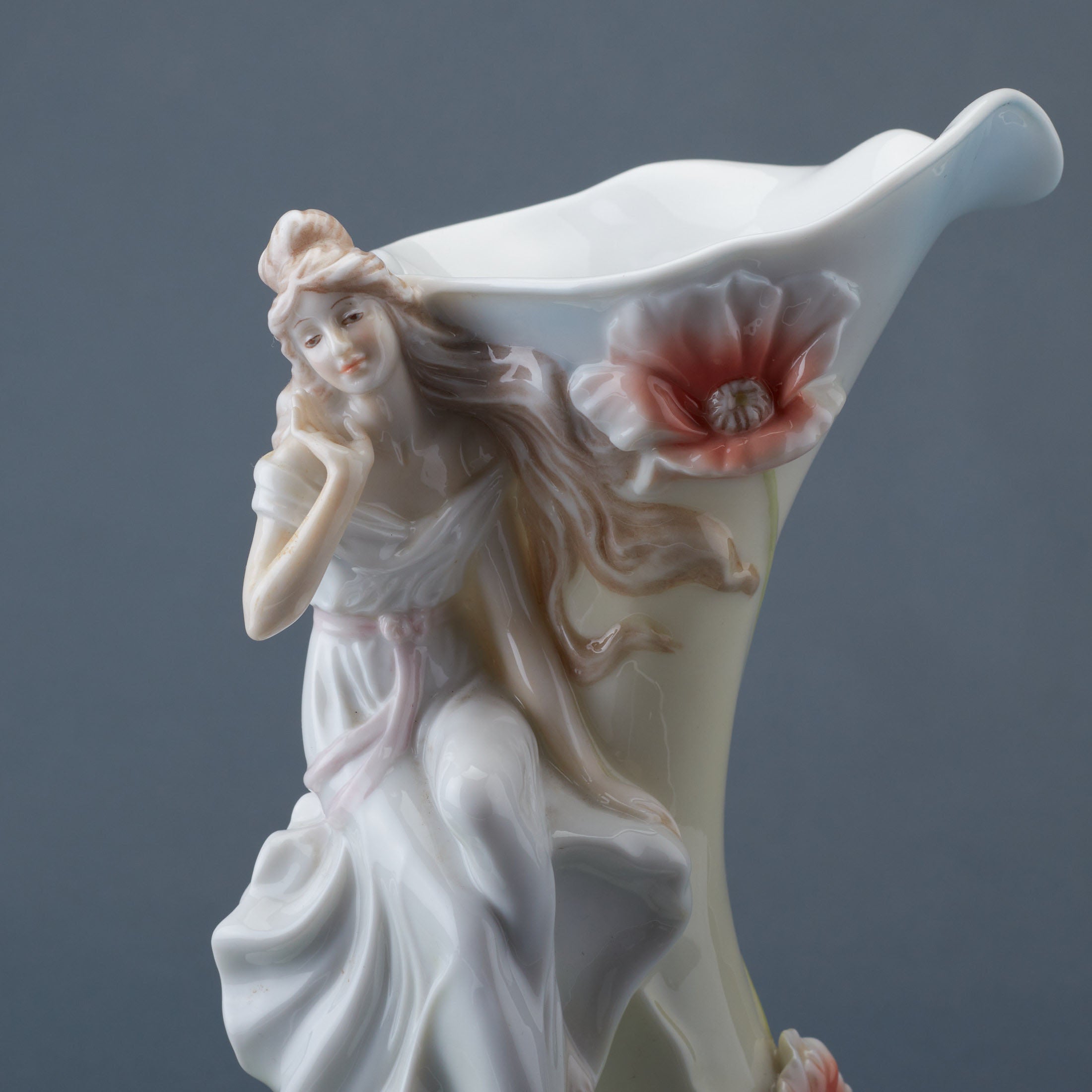 Maiden and Poppy Peek Through Vase