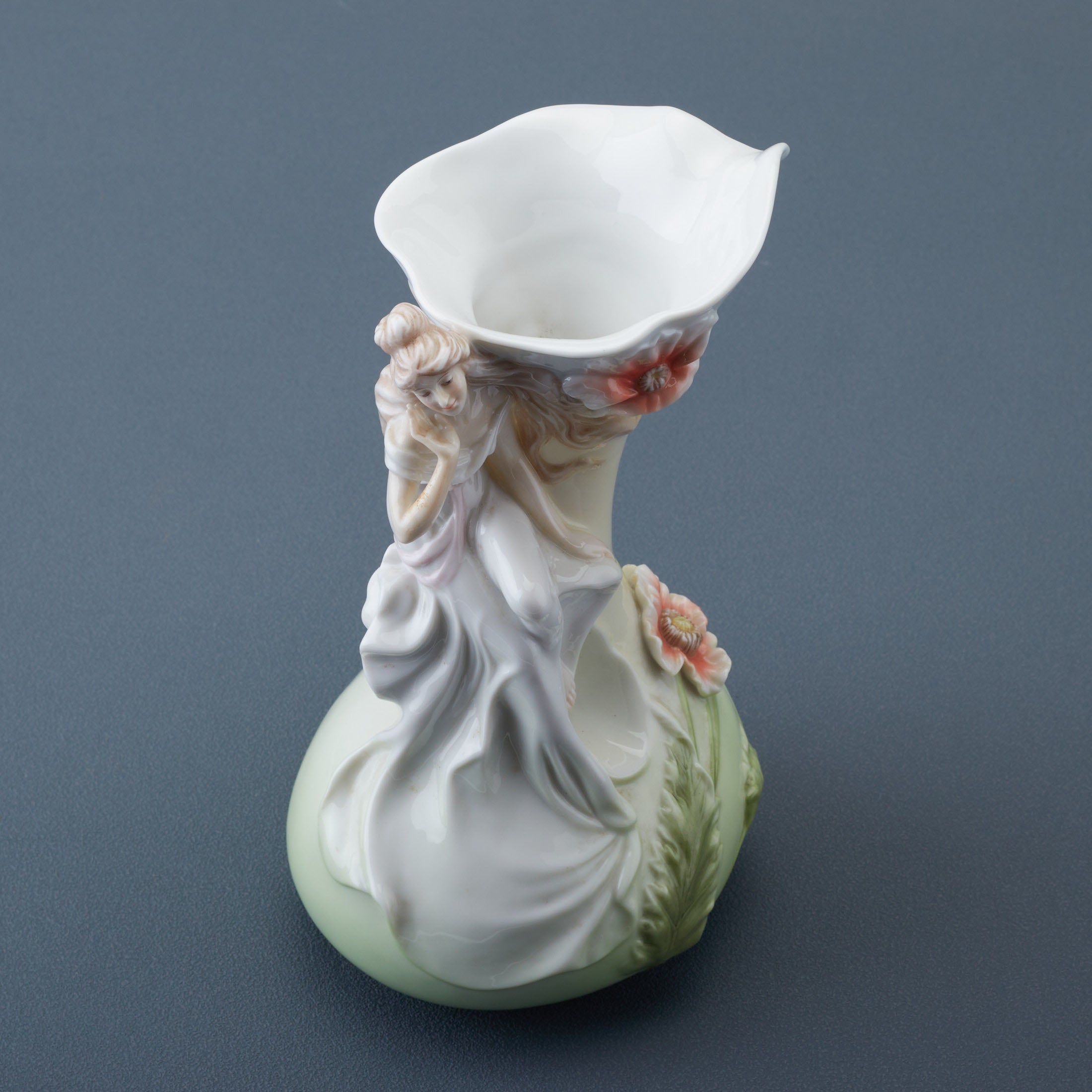 Maiden and Poppy Peek Through Vase
