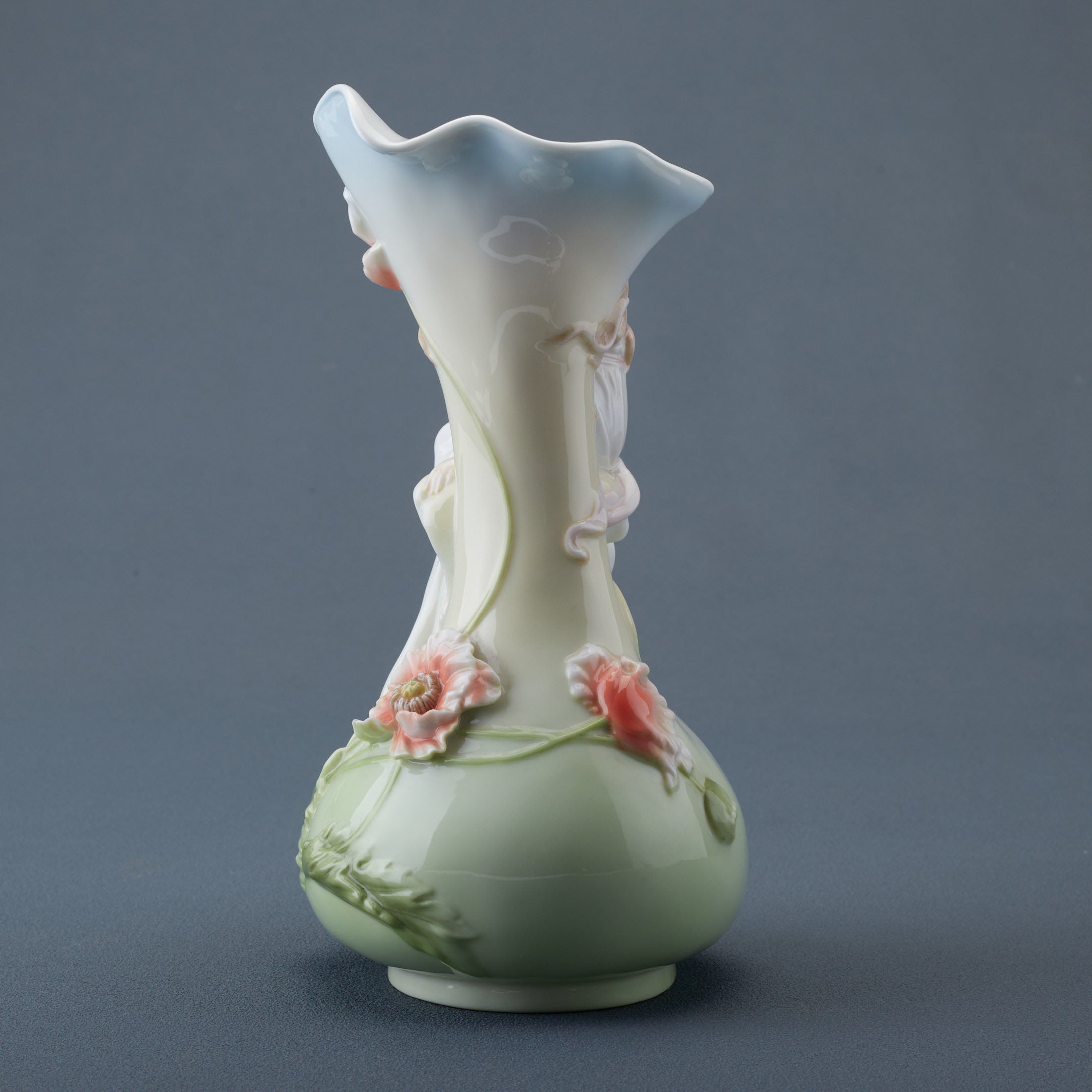 Maiden and Poppy Peek Through Vase