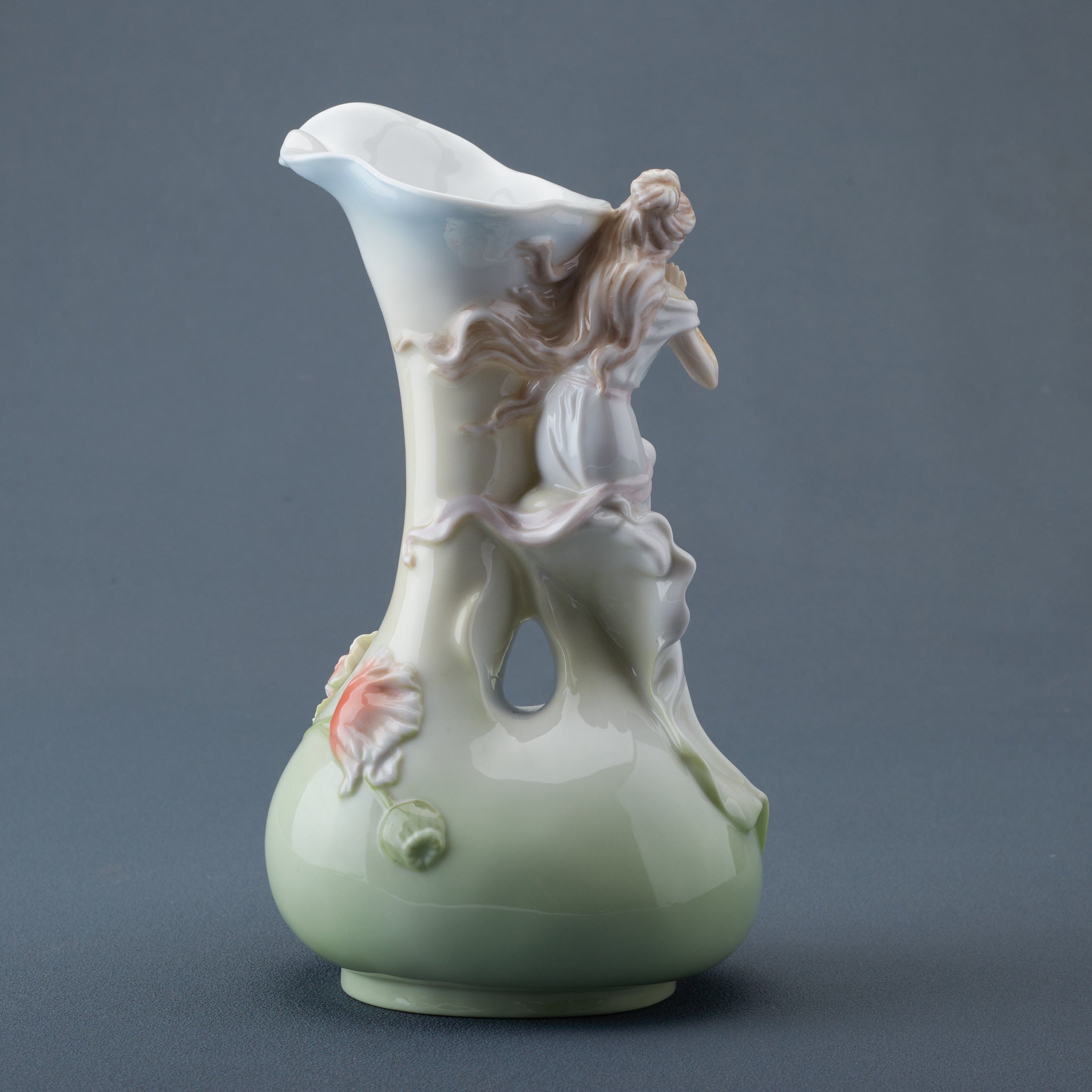 Maiden and Poppy Peek Through Vase