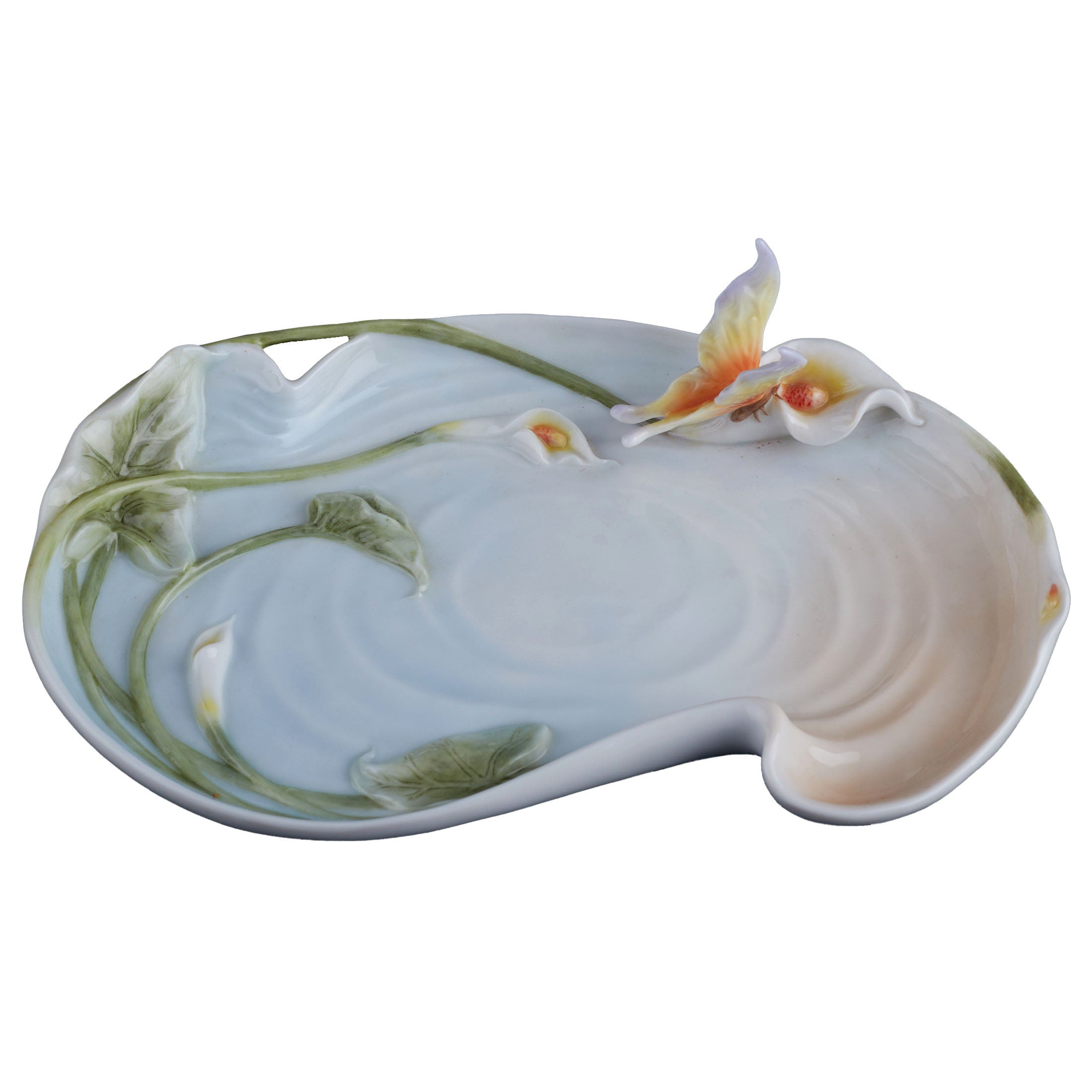 Calla Lily and Butterfly Dish