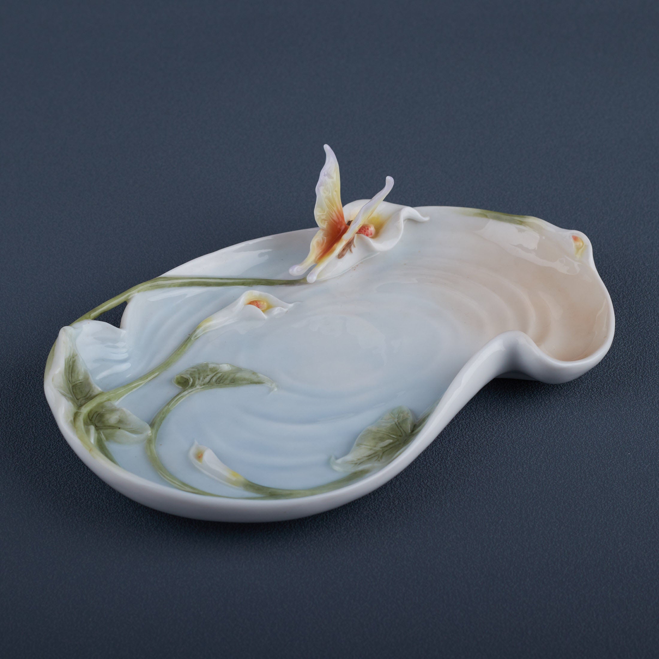 Calla Lily and Butterfly Dish