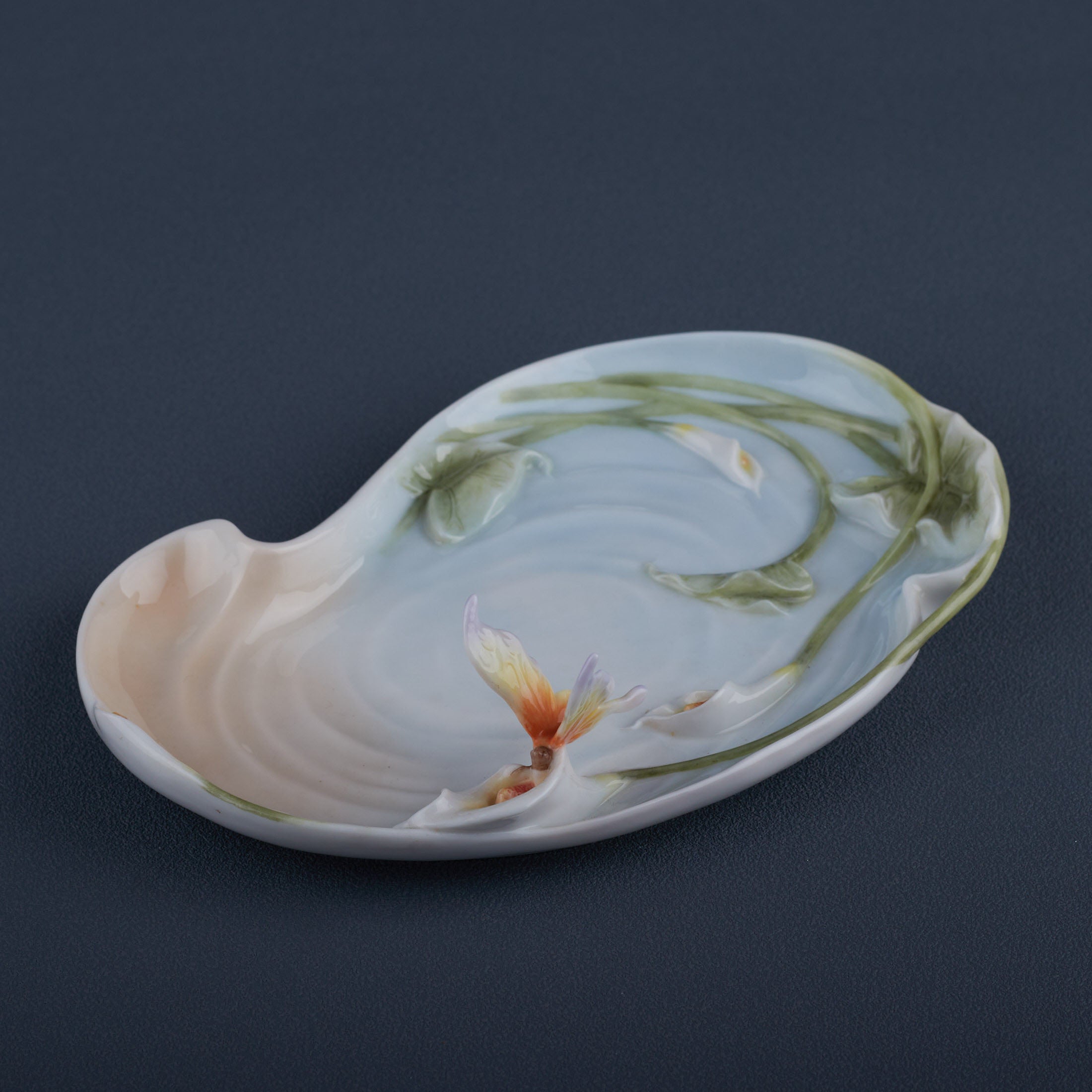 Calla Lily and Butterfly Dish