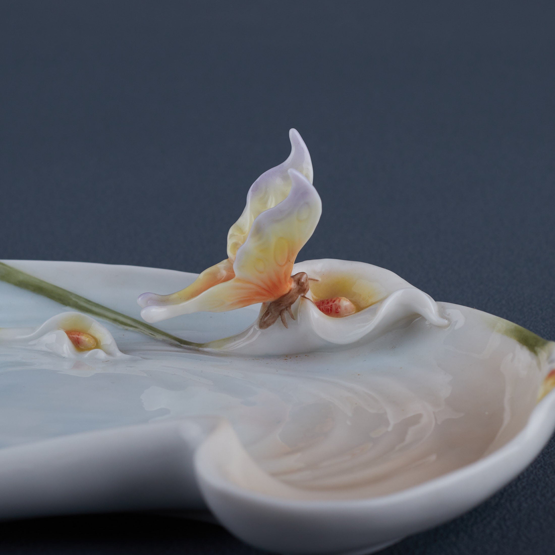 Calla Lily and Butterfly Dish
