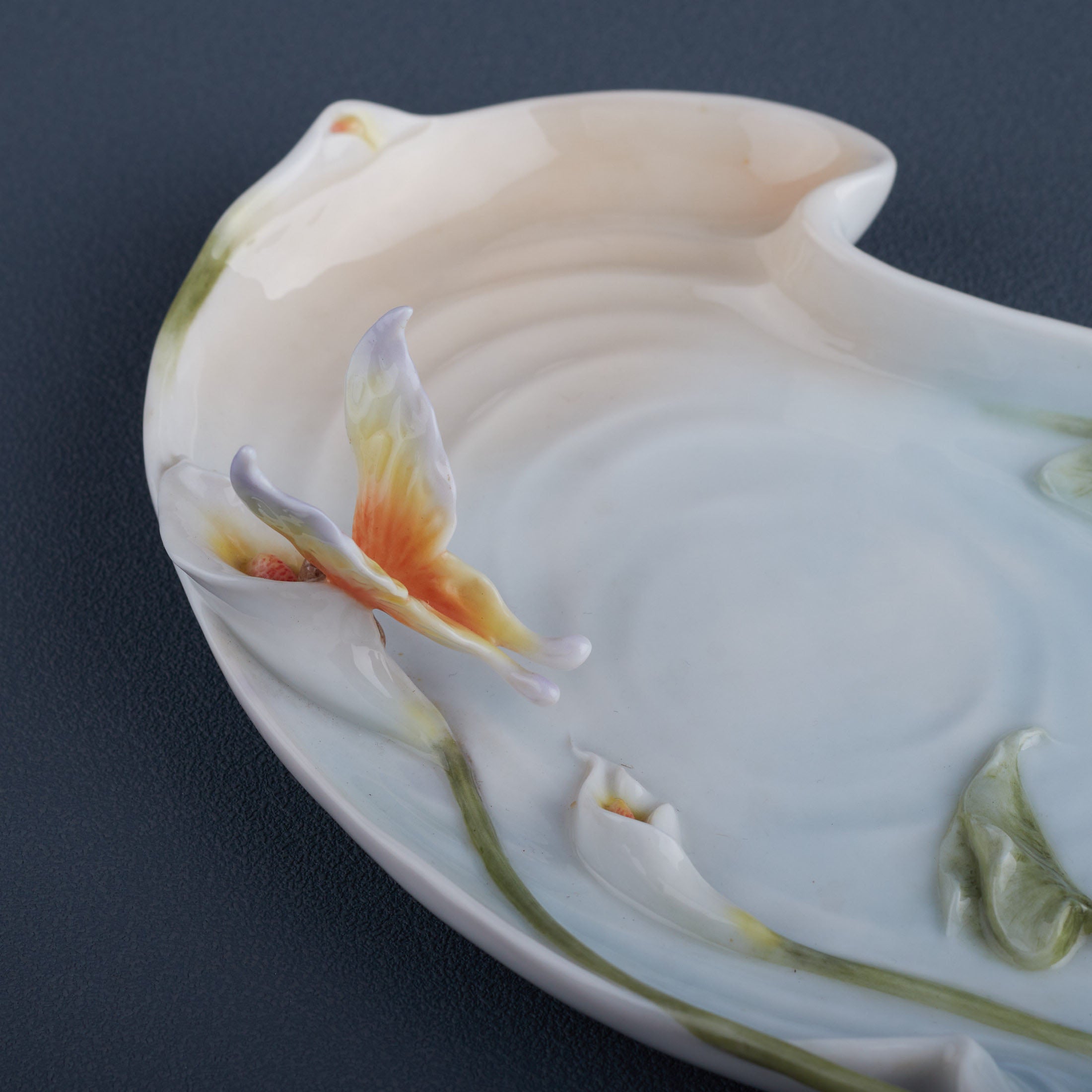 Calla Lily and Butterfly Dish
