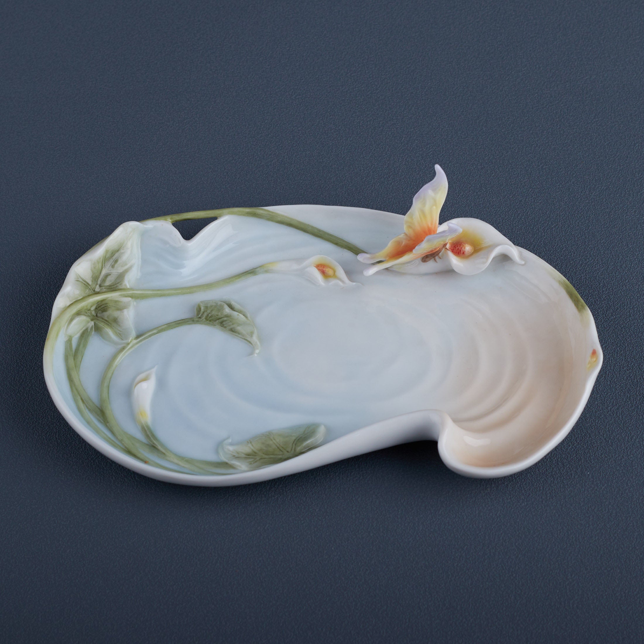 Calla Lily and Butterfly Dish