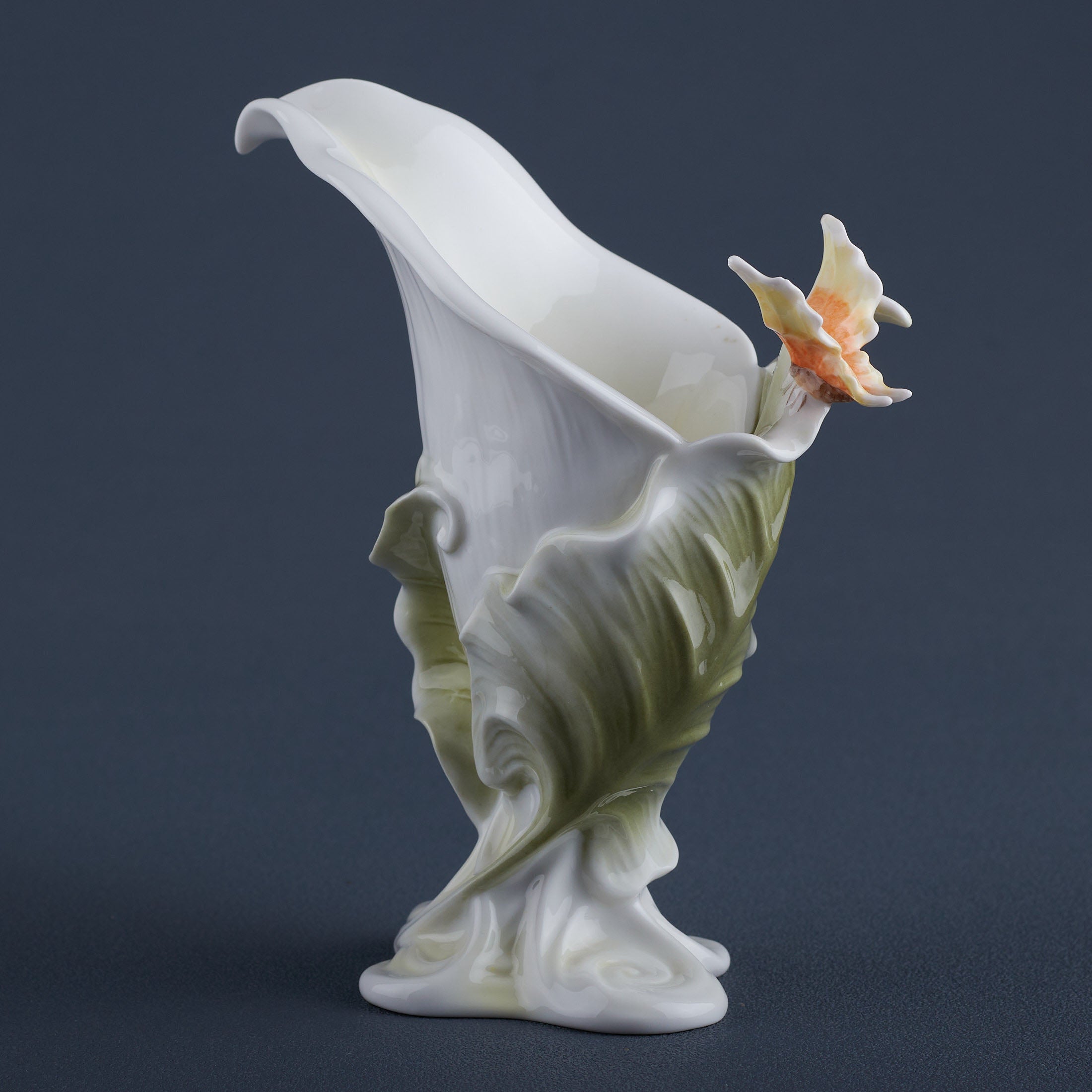 Calla Lily and Butterfly Votive Candle Holder Cup