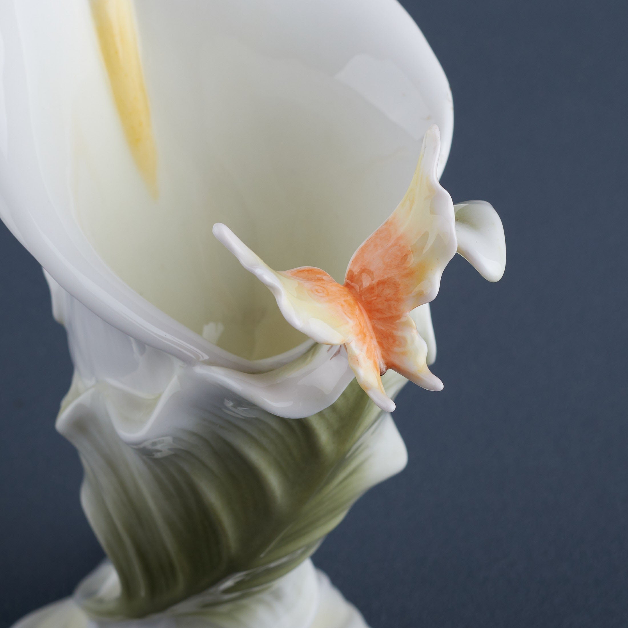 Calla Lily and Butterfly Votive Candle Holder Cup
