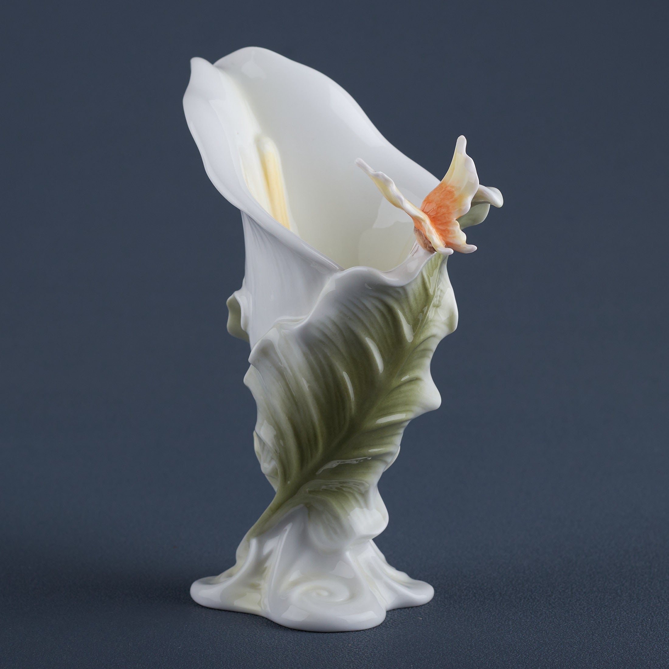 Calla Lily and Butterfly Votive Candle Holder Cup