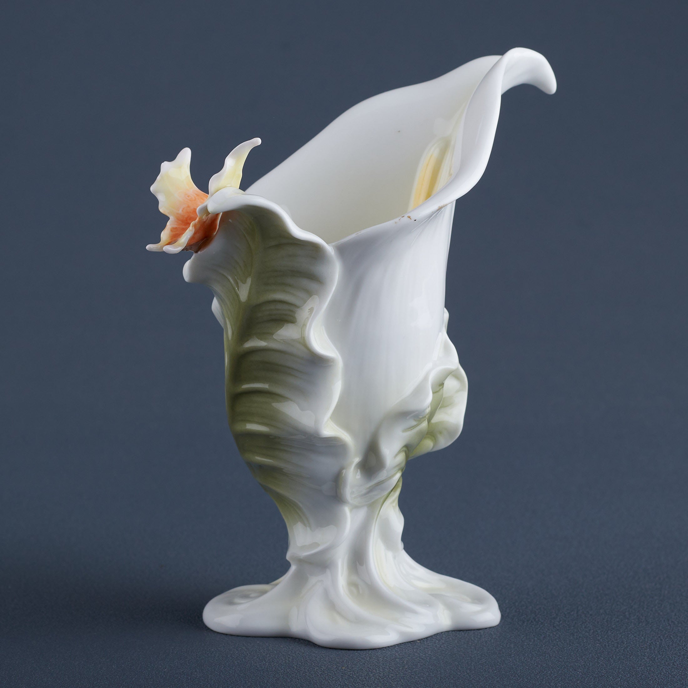Calla Lily and Butterfly Votive Candle Holder Cup