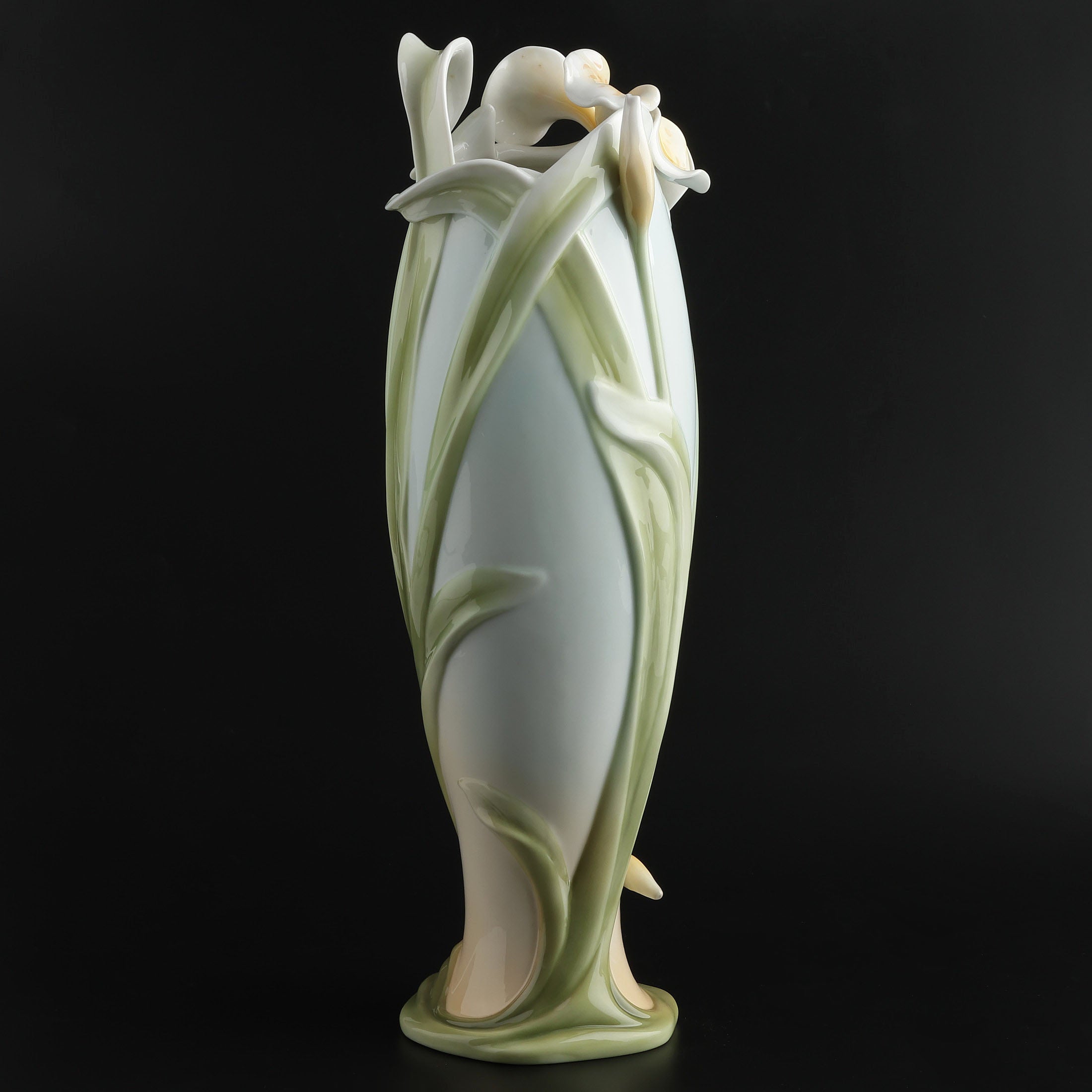Tiger Lily and Lady Bug Tall Vase