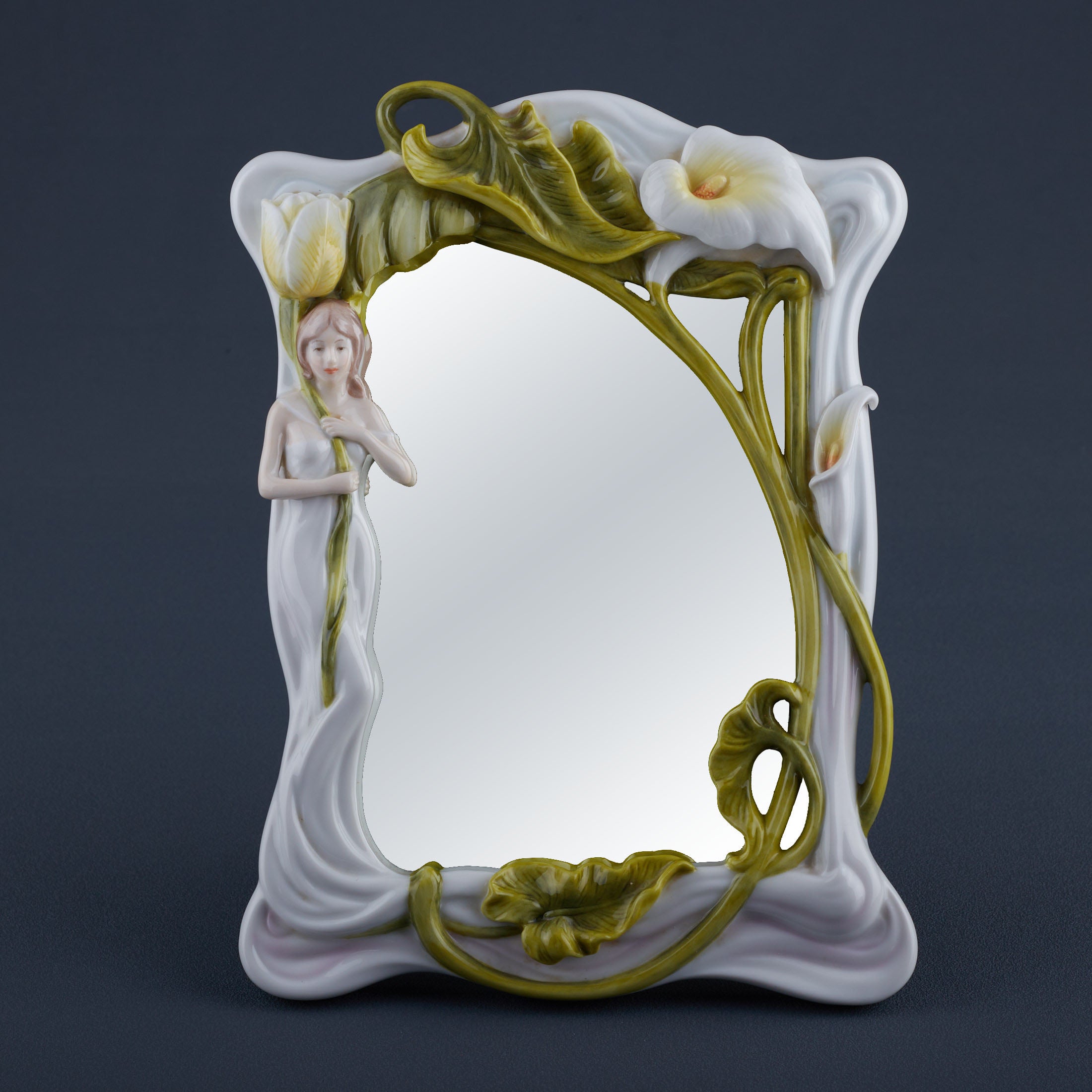 Maiden With Calla Lily and Tulips Mirror