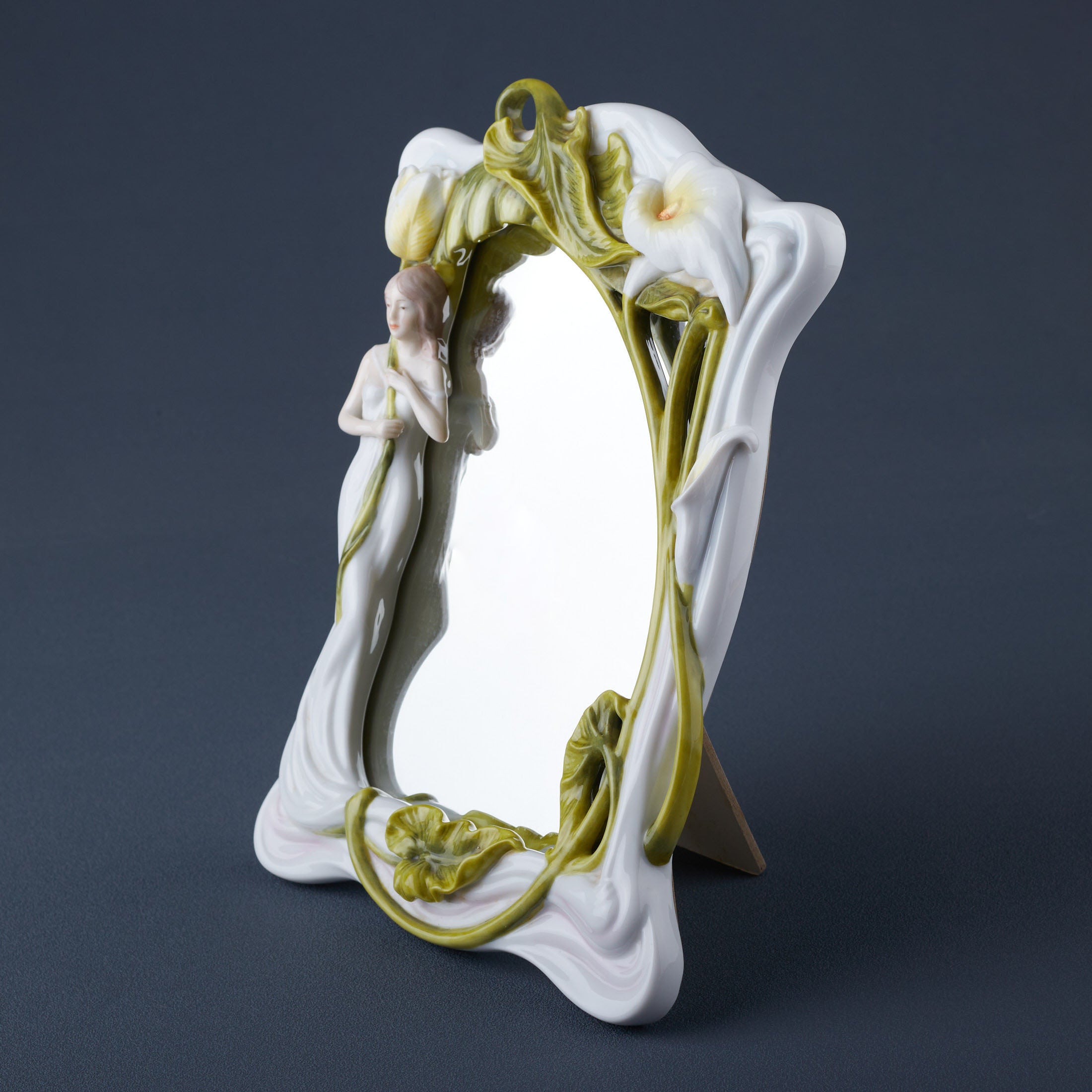 Maiden With Calla Lily and Tulips Mirror