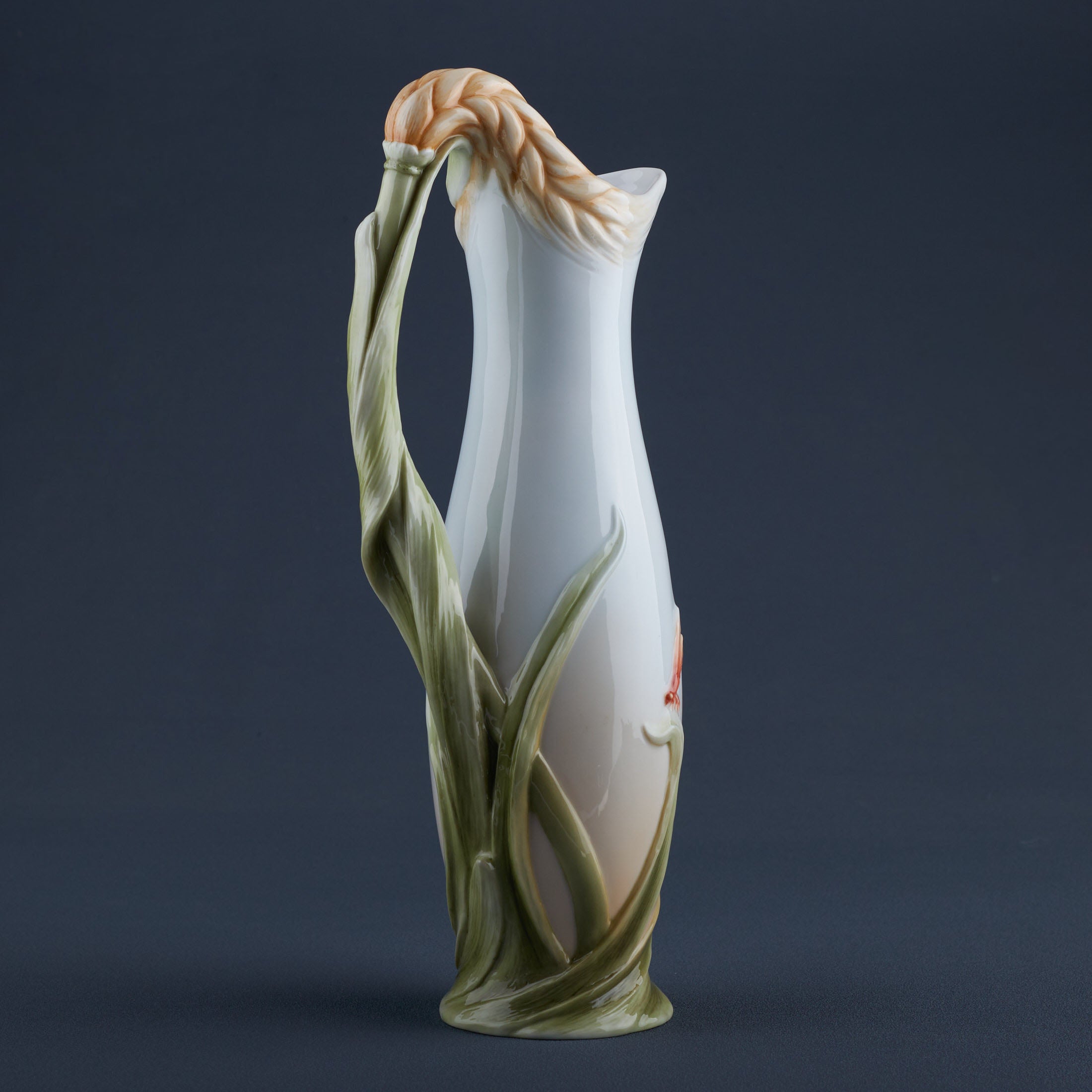 Wheat Stalk and Dragonfly Pitcher Vase
