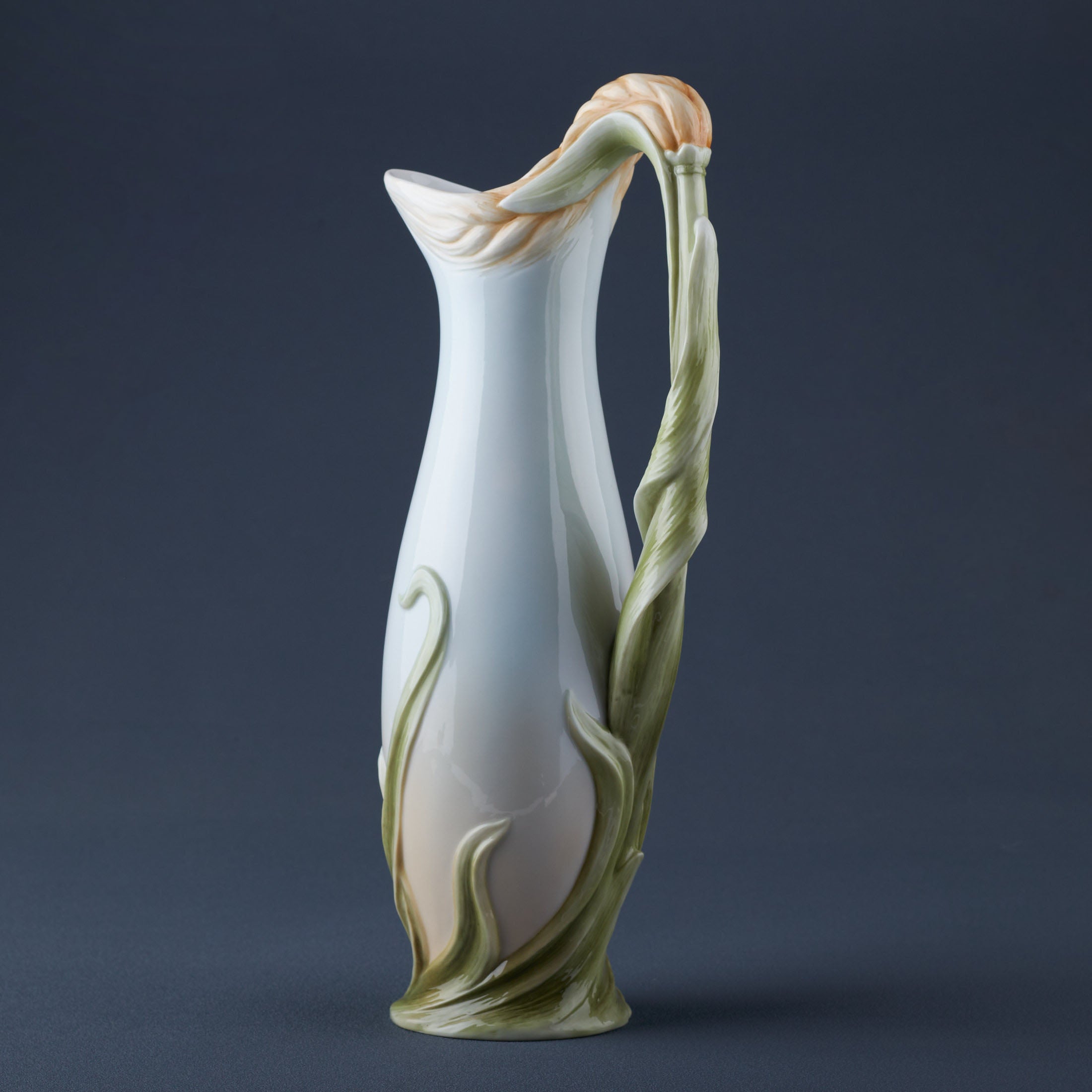 Wheat Stalk and Dragonfly Pitcher Vase