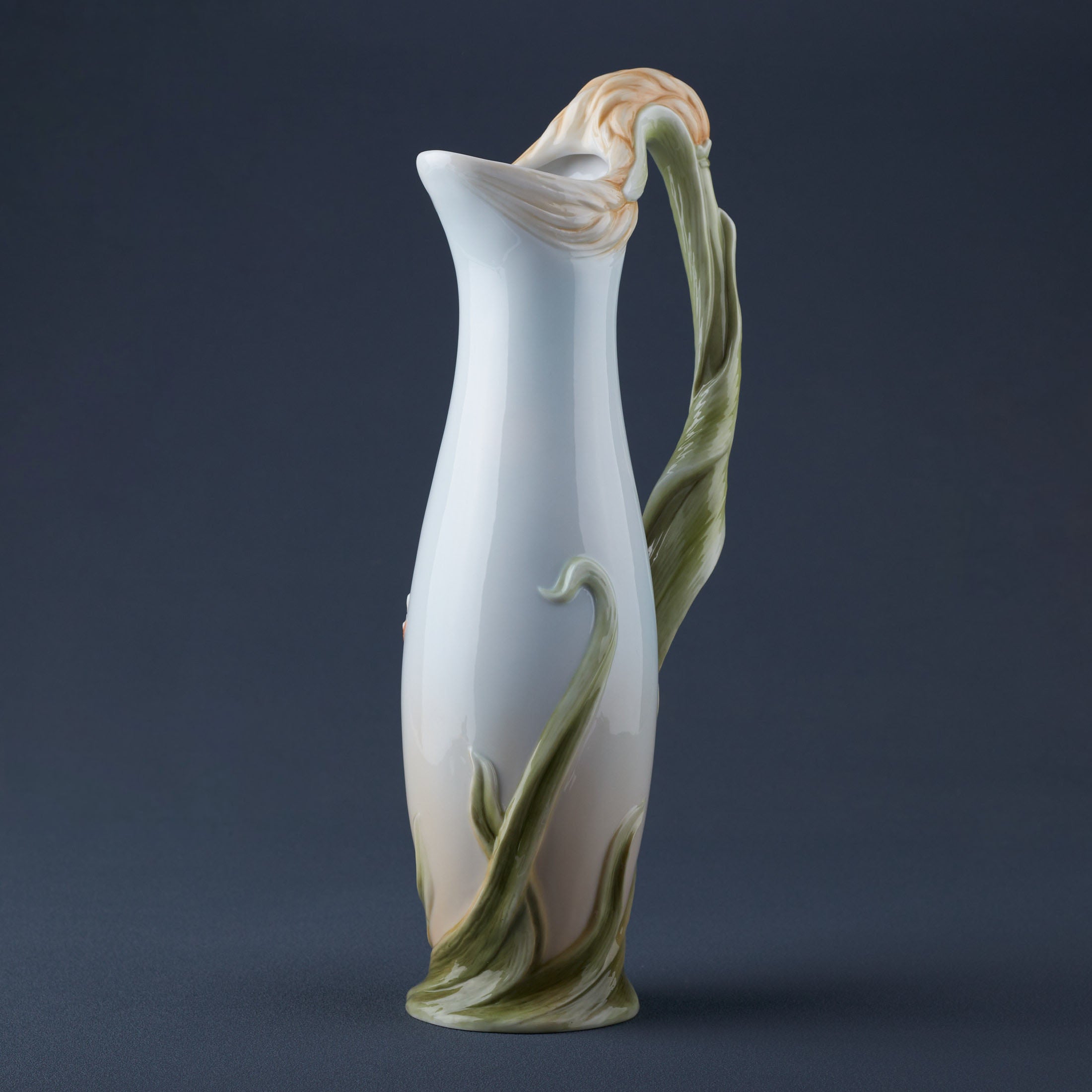 Wheat Stalk and Dragonfly Pitcher Vase