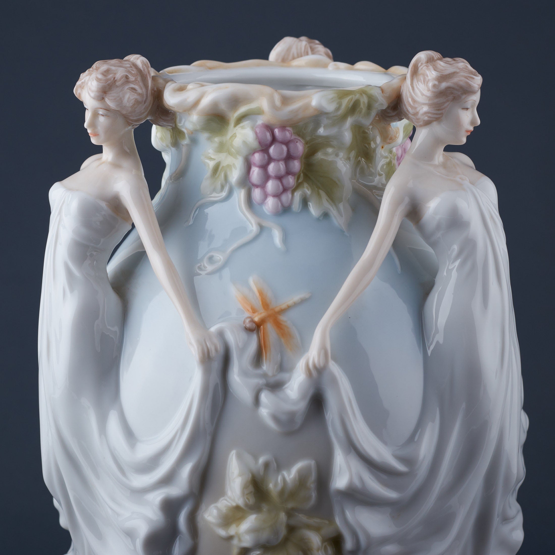 3 Courtseying Maiden Vase