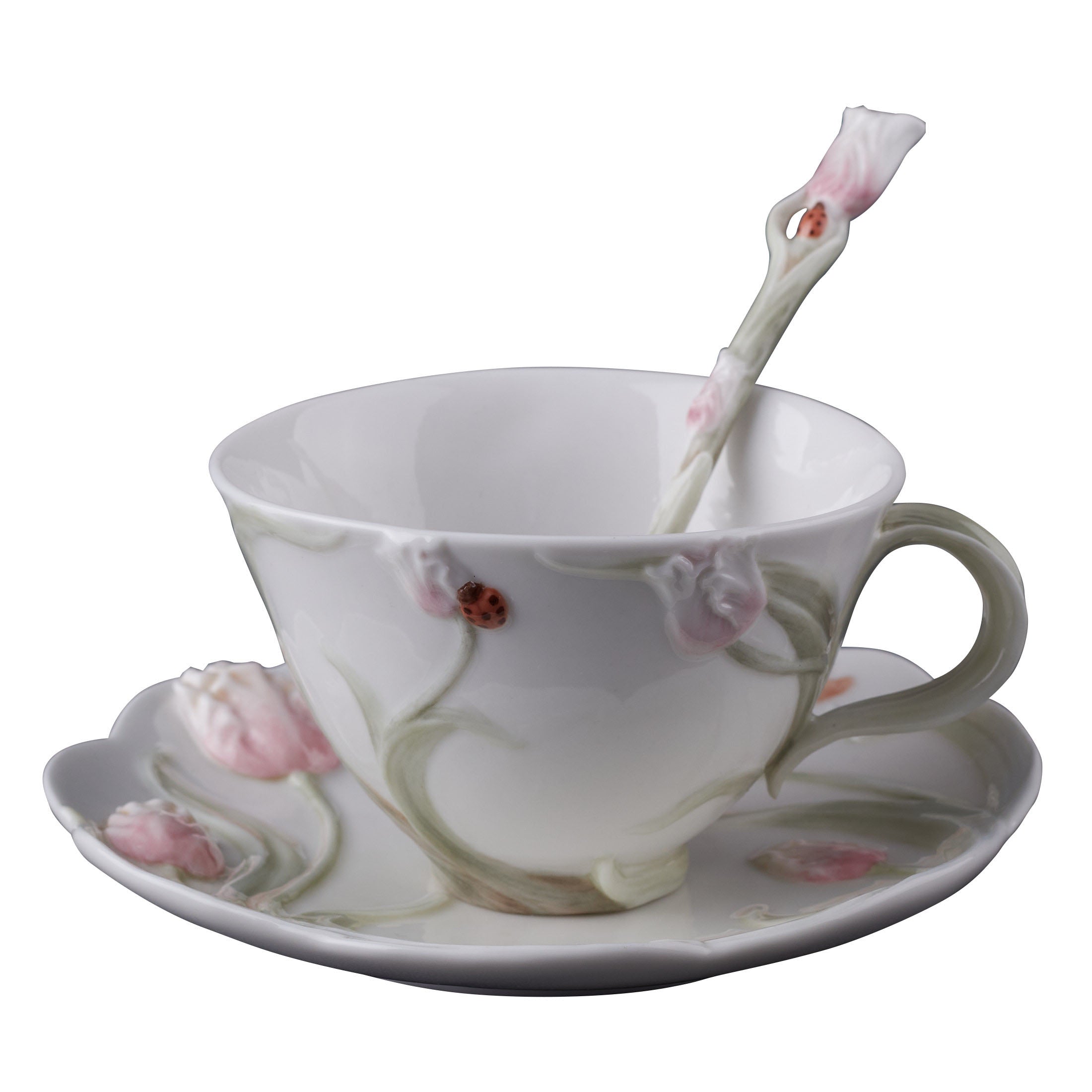 Tulip Coffee Cup Set With Spoon