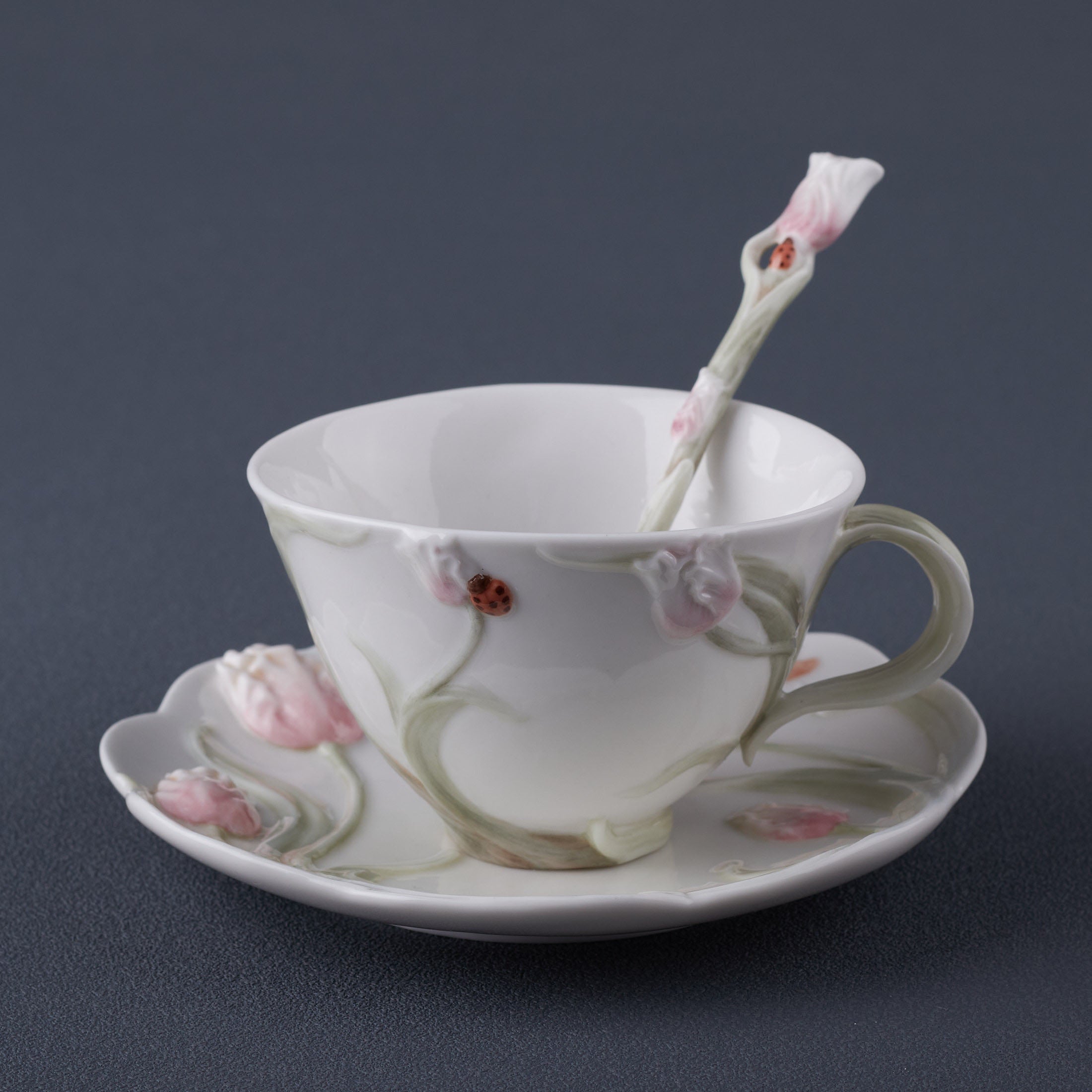Tulip Coffee Cup Set With Spoon