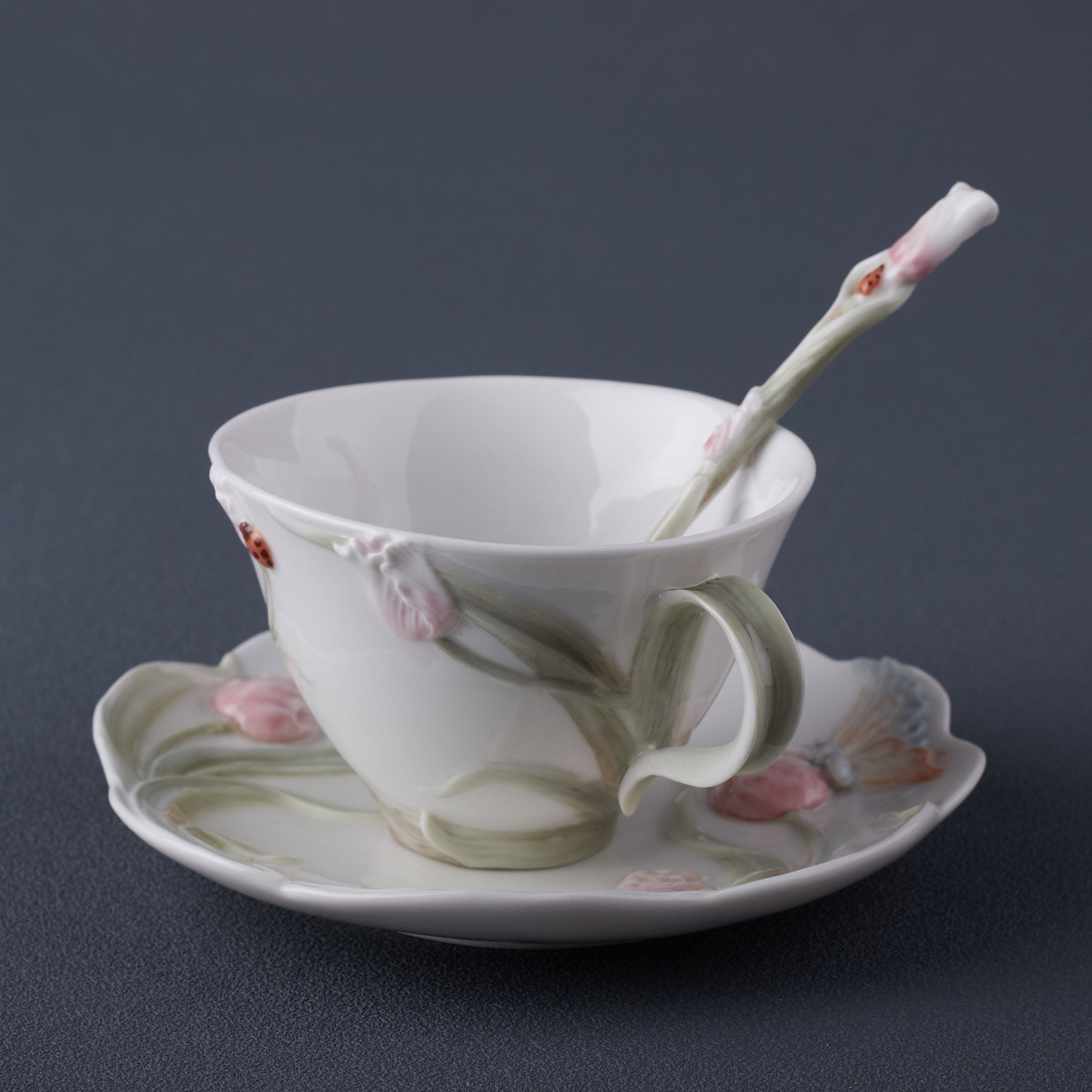 Tulip Coffee Cup Set With Spoon