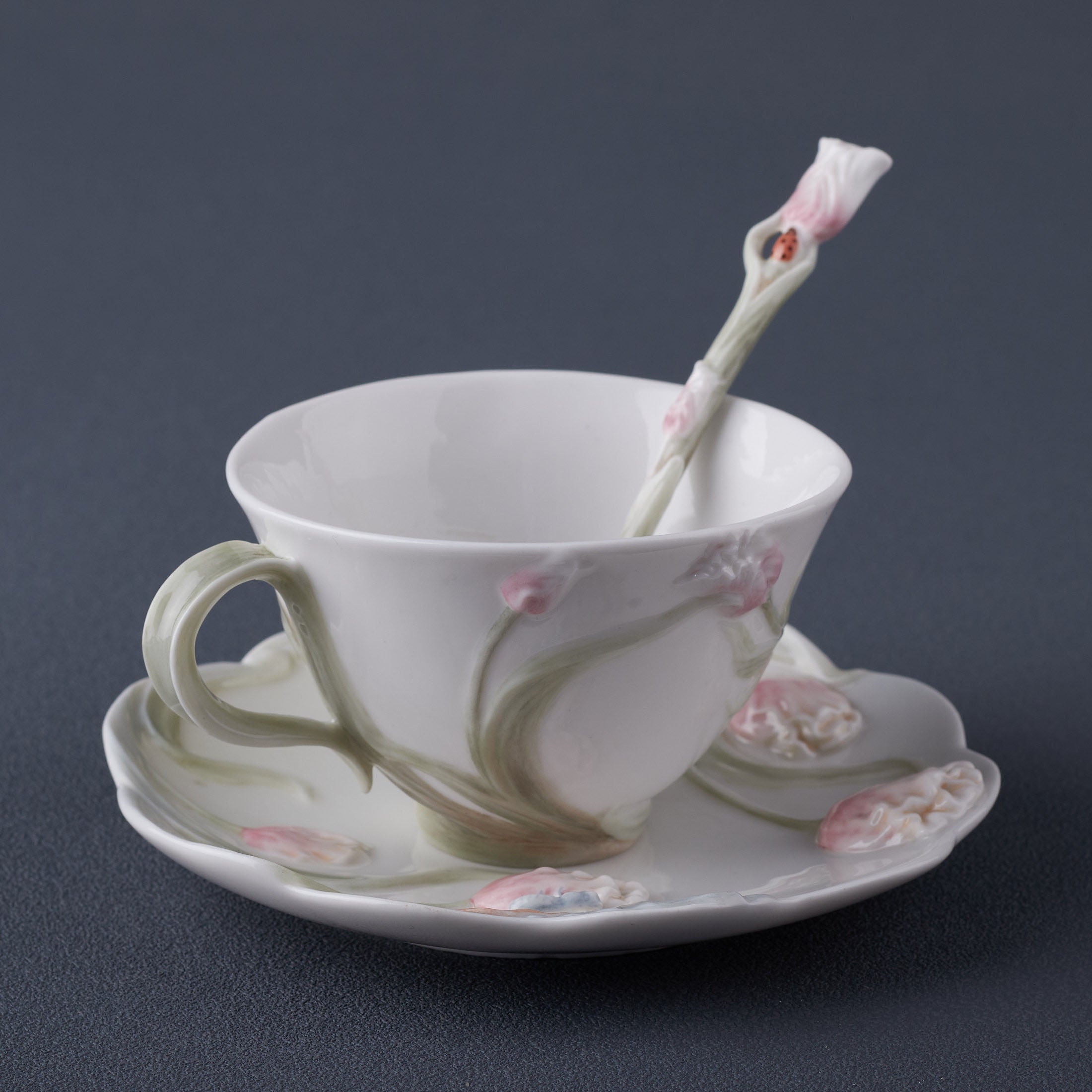 Tulip Coffee Cup Set With Spoon