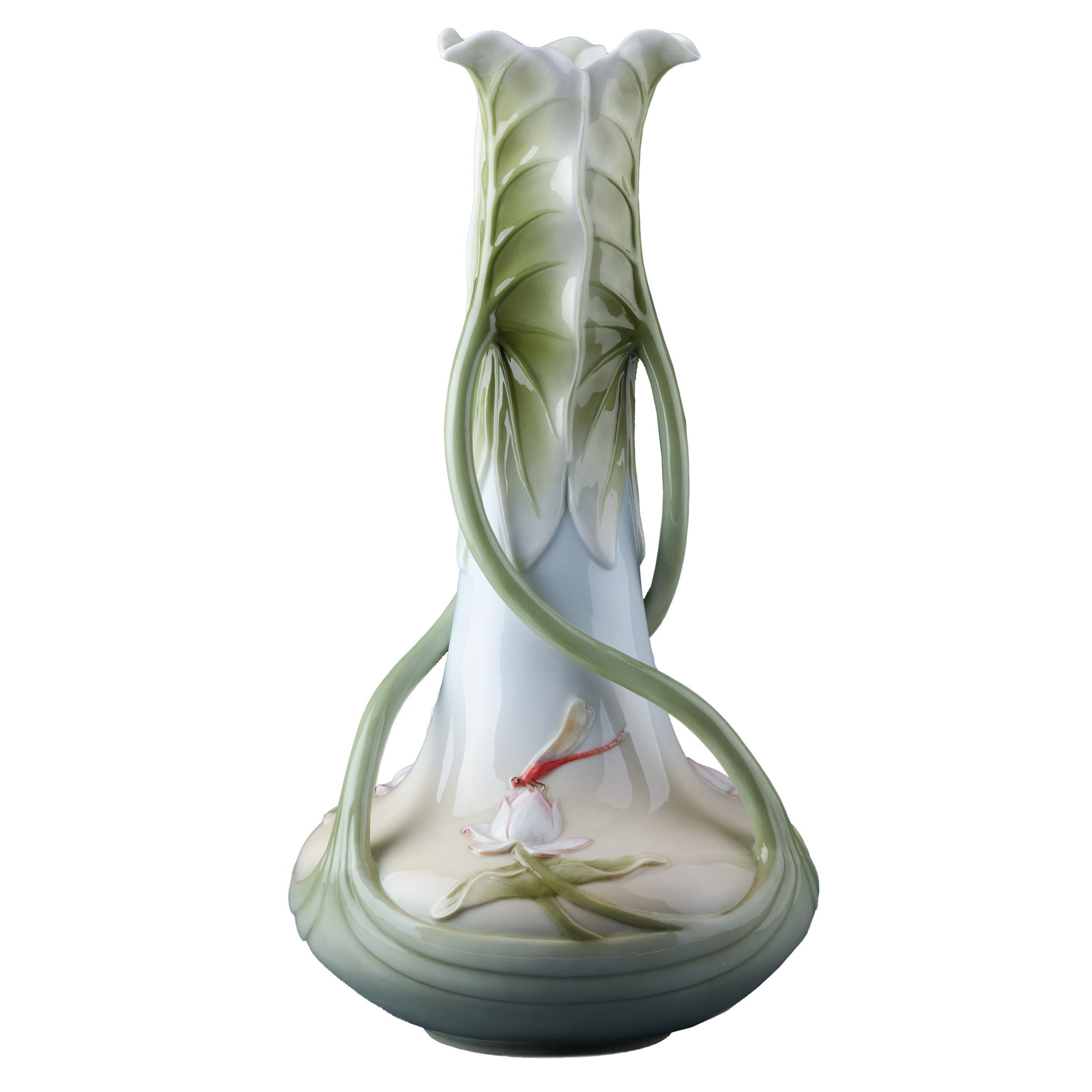 Triple Lotus Leaves Tall Vase