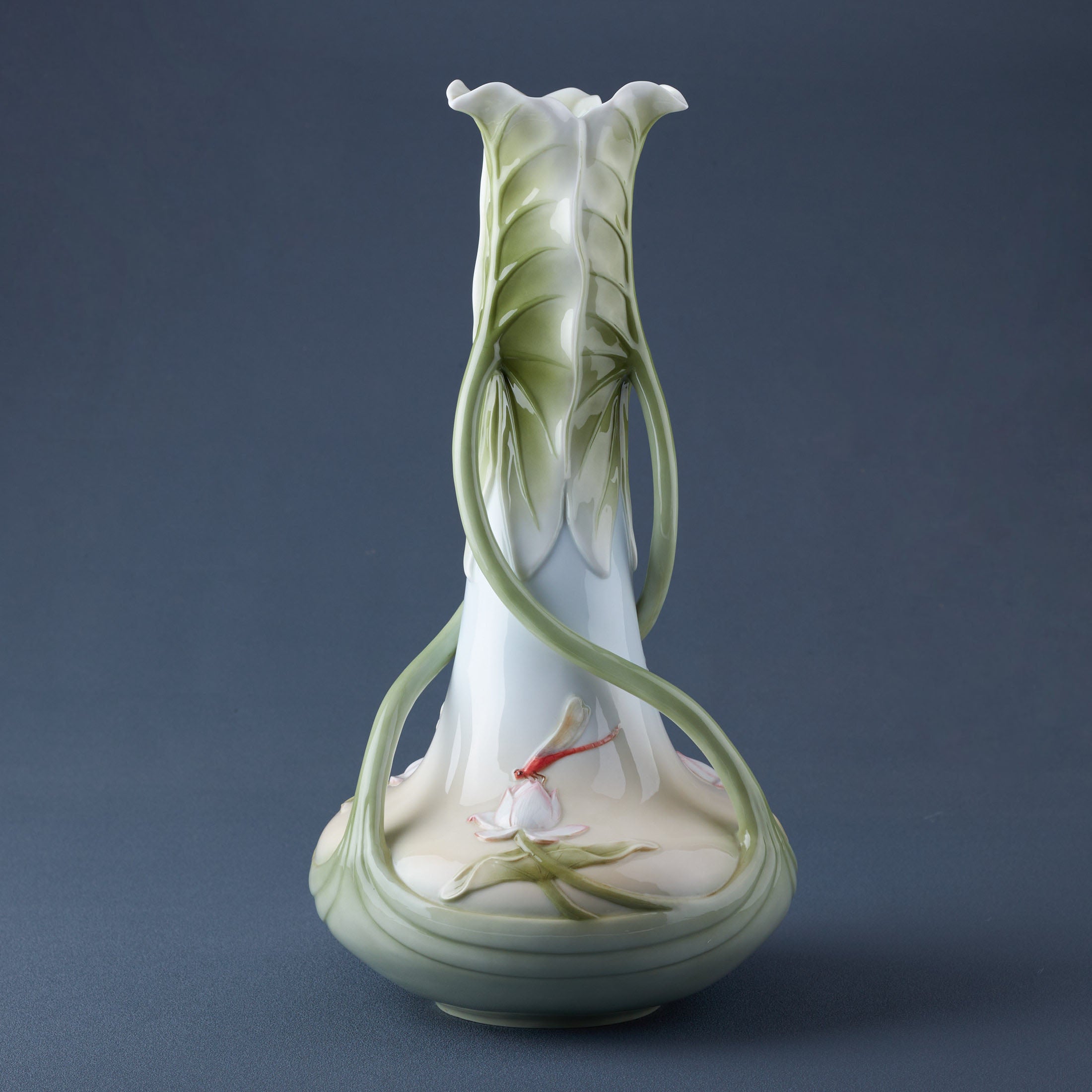 Triple Lotus Leaves Tall Vase