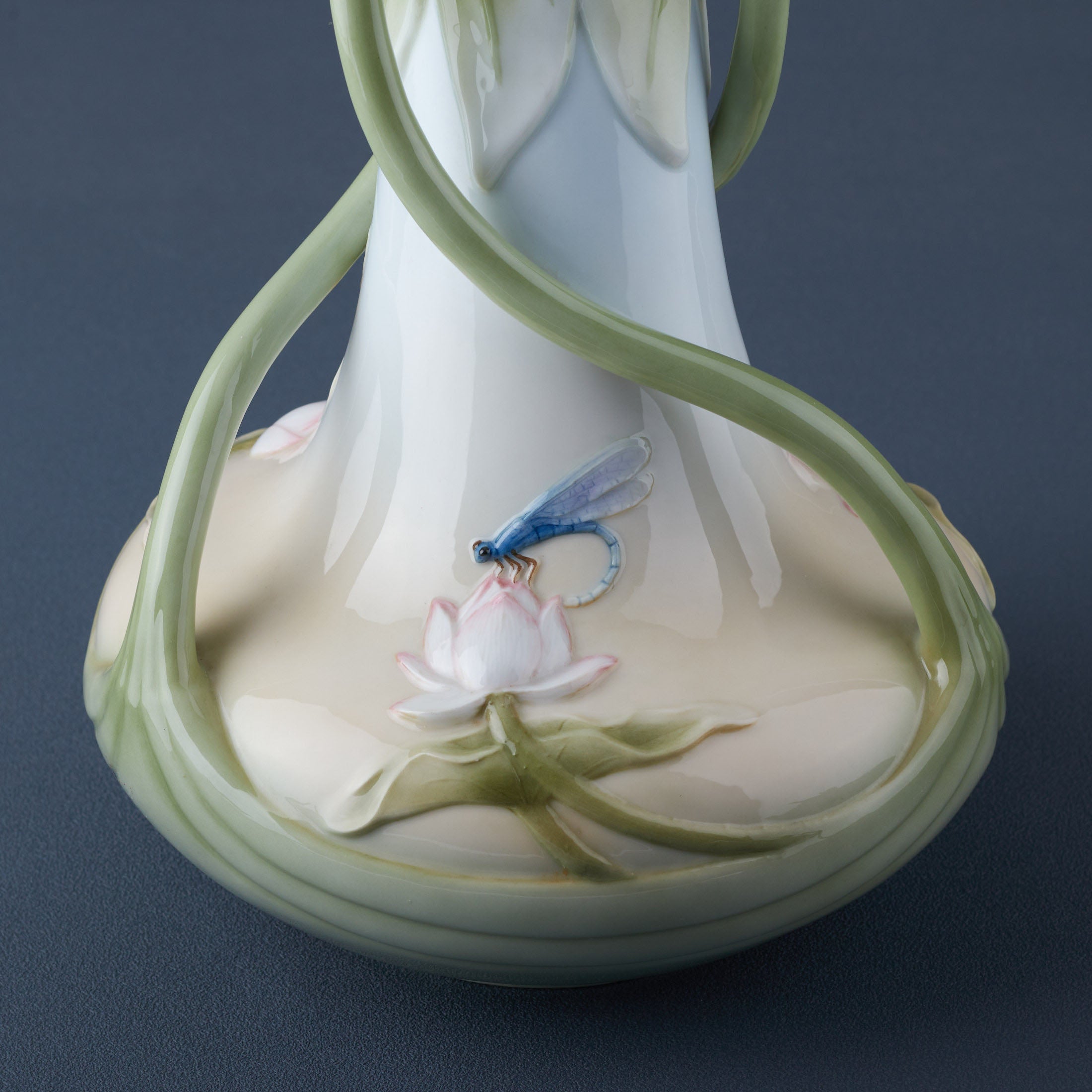 Triple Lotus Leaves Tall Vase