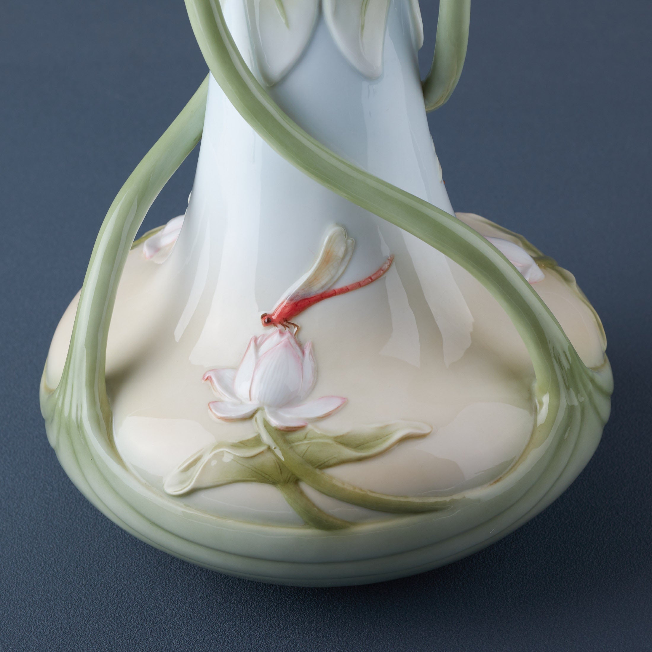 Triple Lotus Leaves Tall Vase