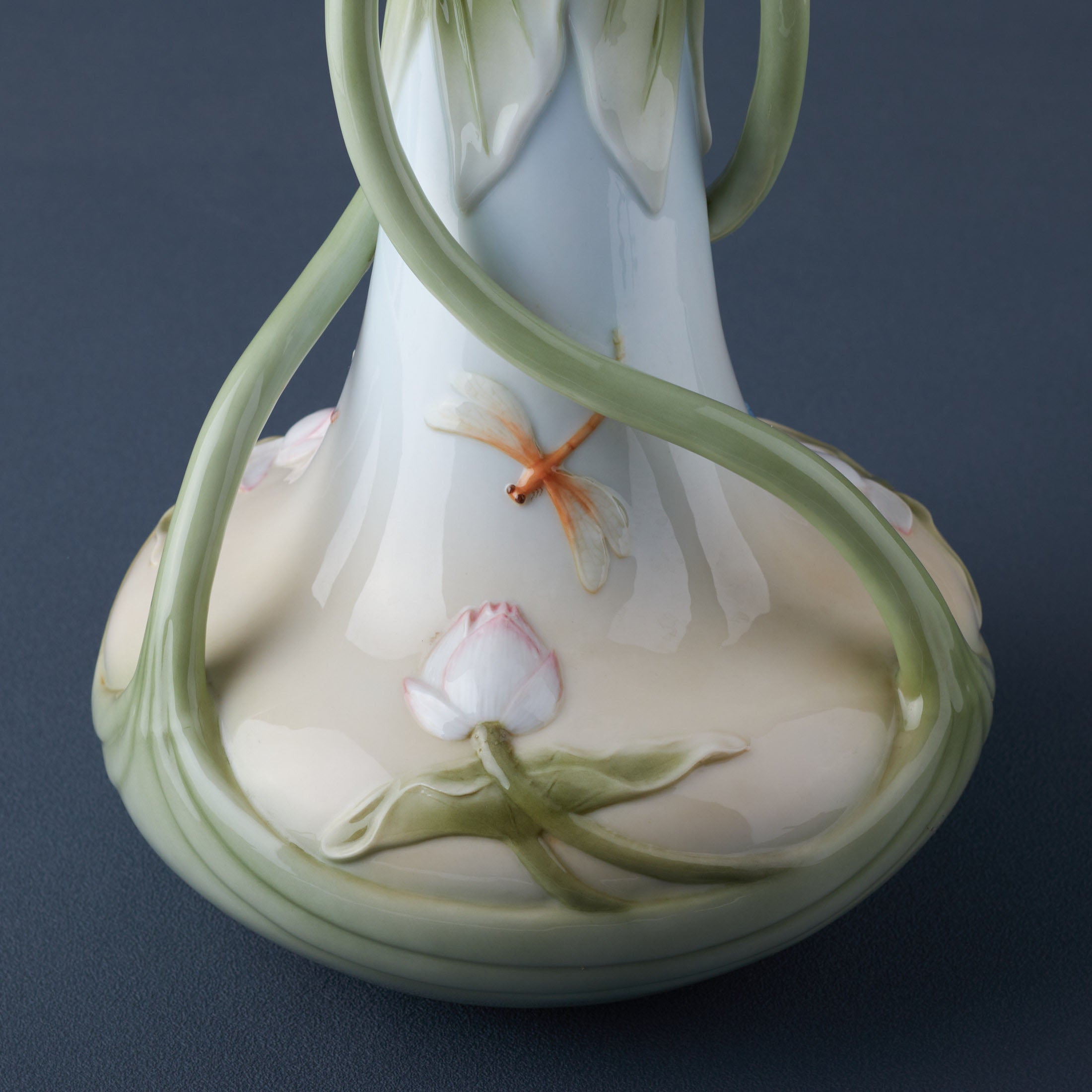 Triple Lotus Leaves Tall Vase