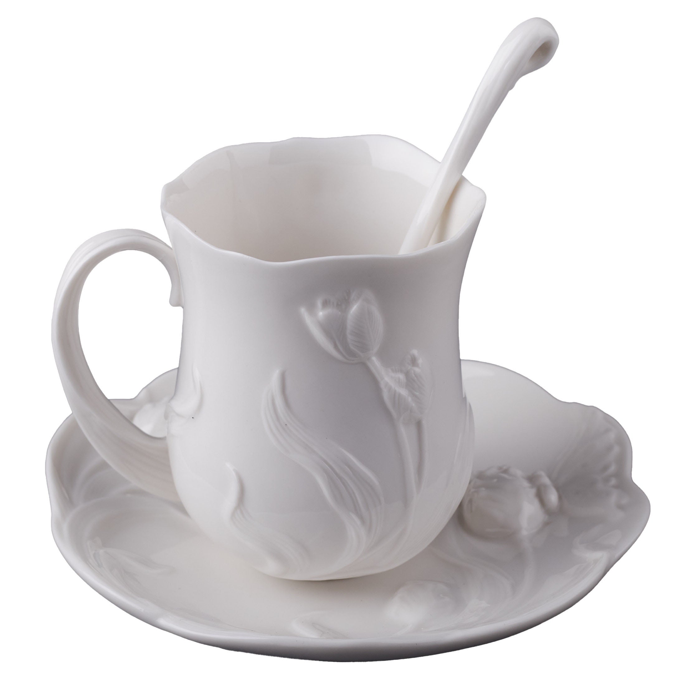 Tulip Coffee 3 Pcs Cup Set (White)