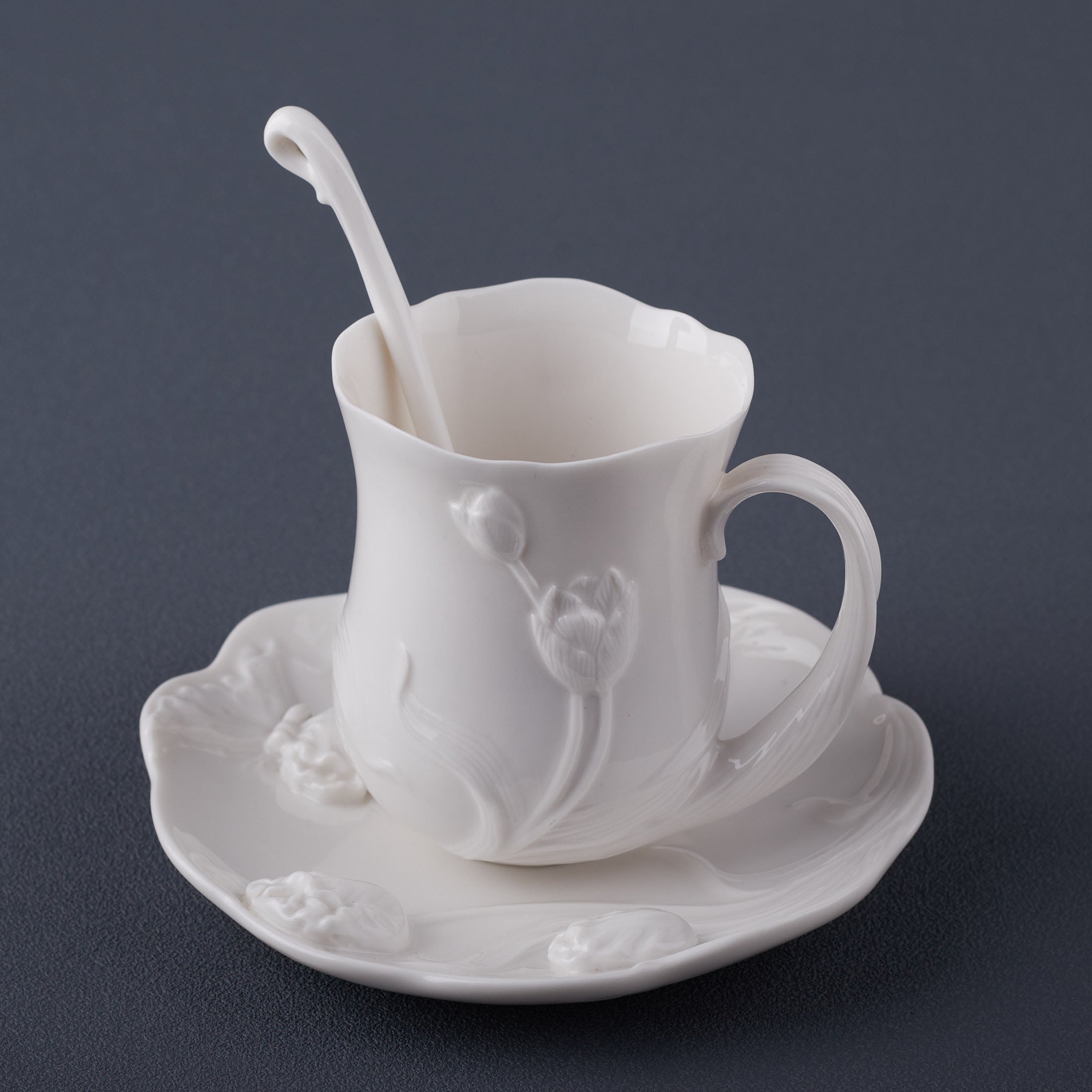 Tulip Coffee 3 Pcs Cup Set (White)
