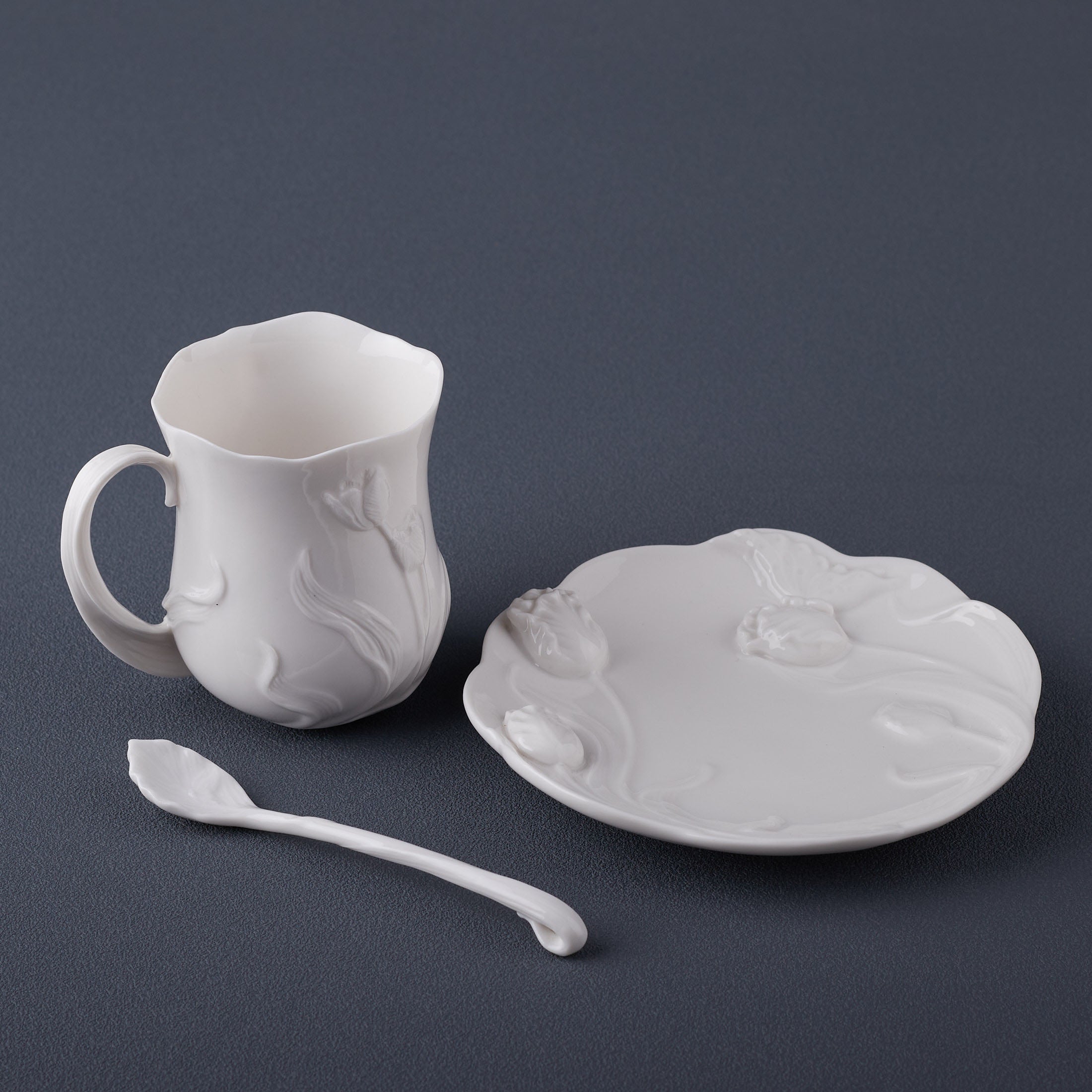 Tulip Coffee 3 Pcs Cup Set (White)