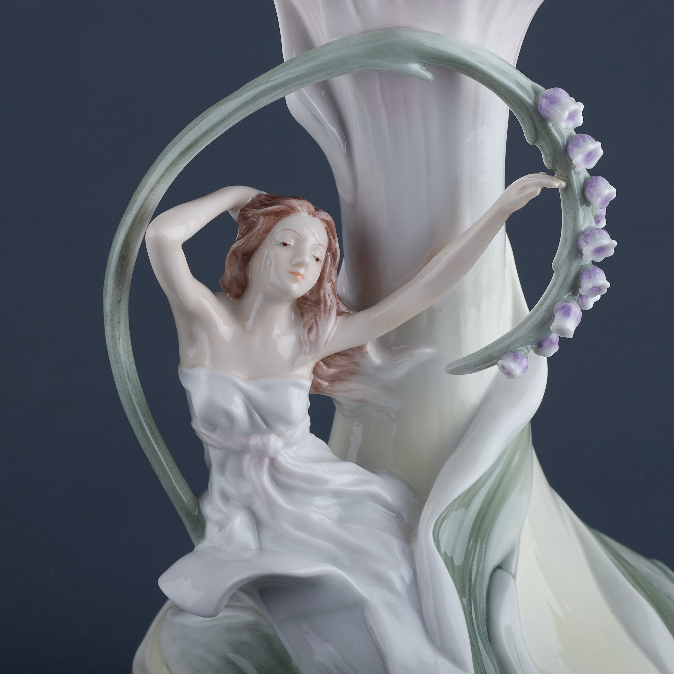 Maiden and Blue Bell Flowers Vase