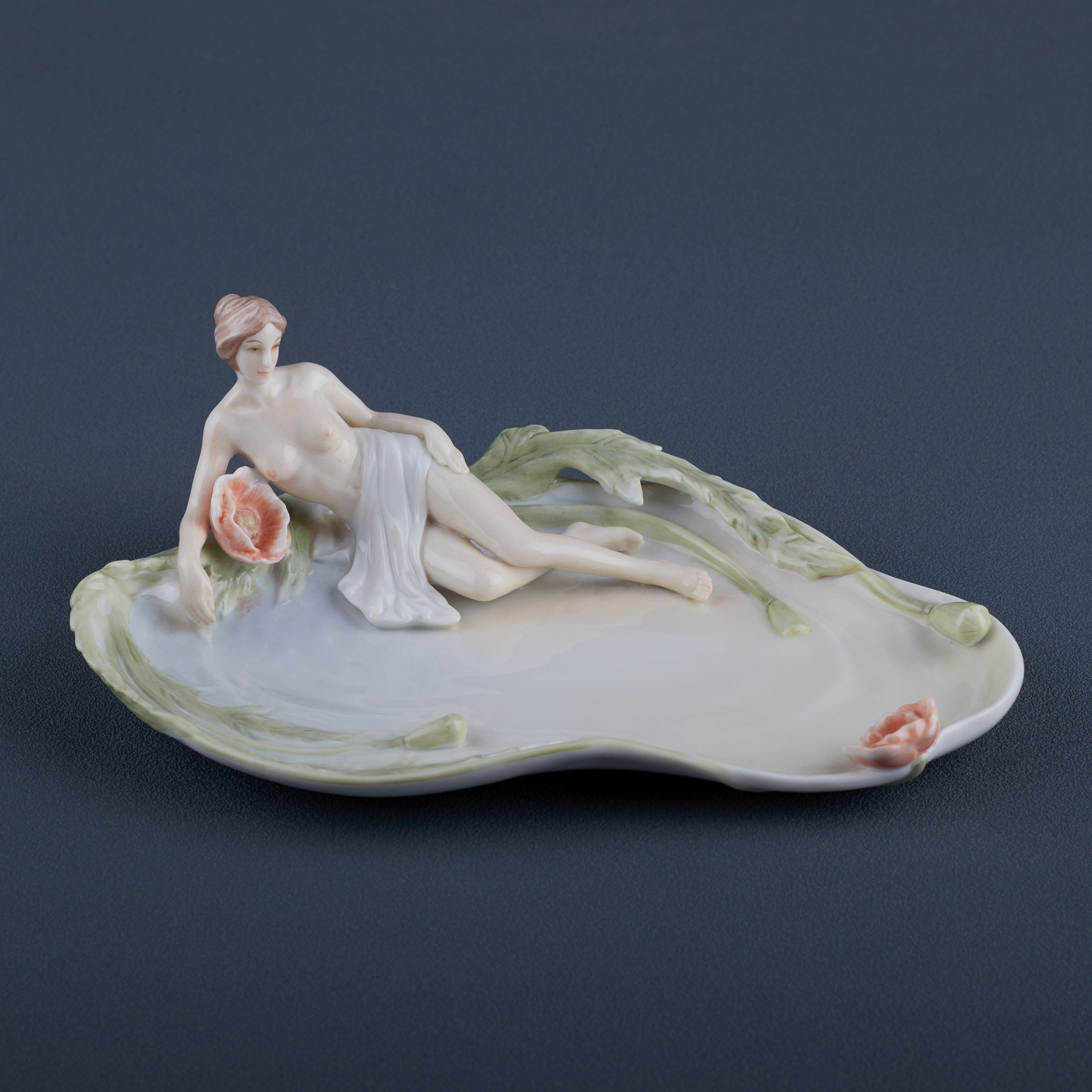 Reclining Nude and Poppy Porcelain Tray