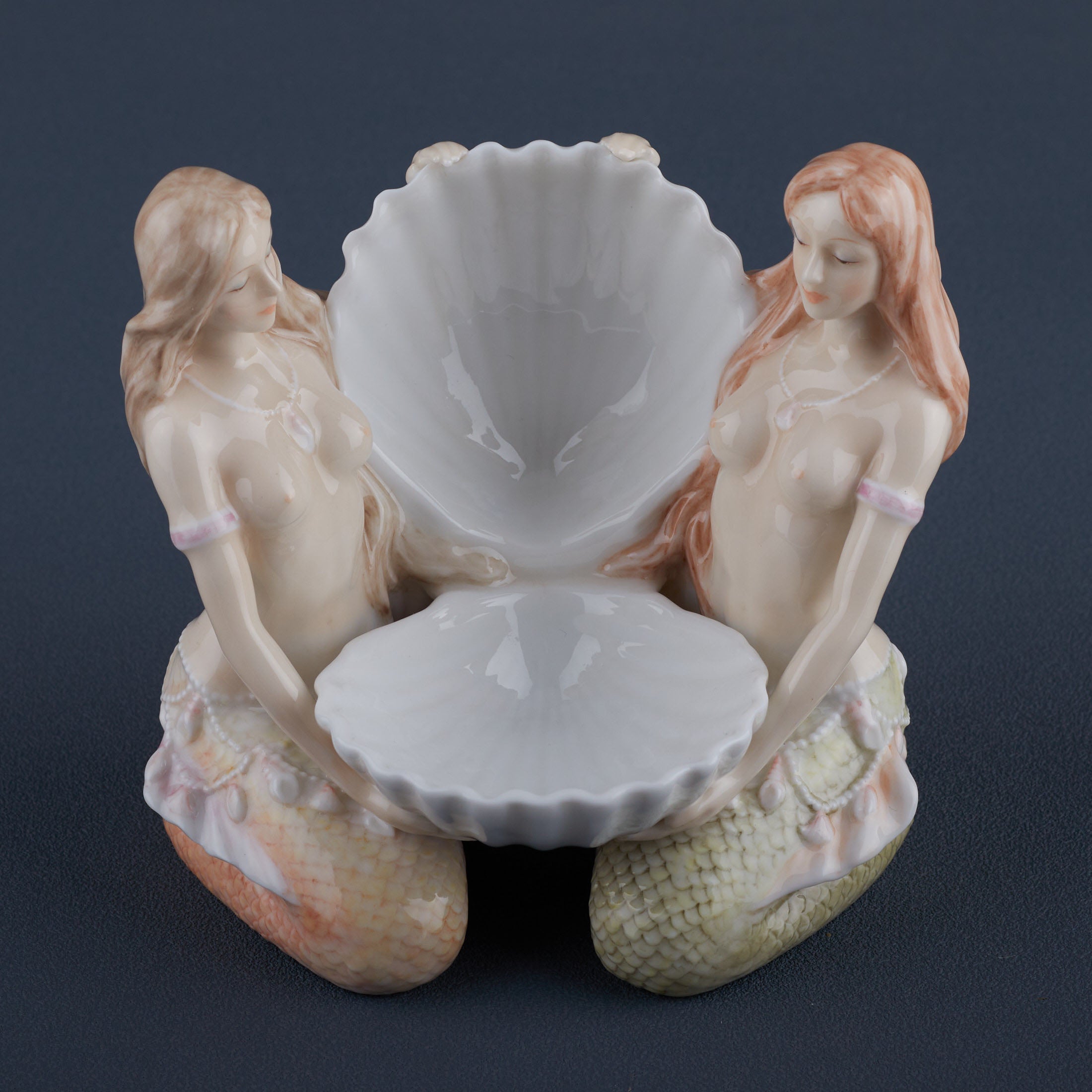 2 Nude Mermaids and Shell Ring Tray