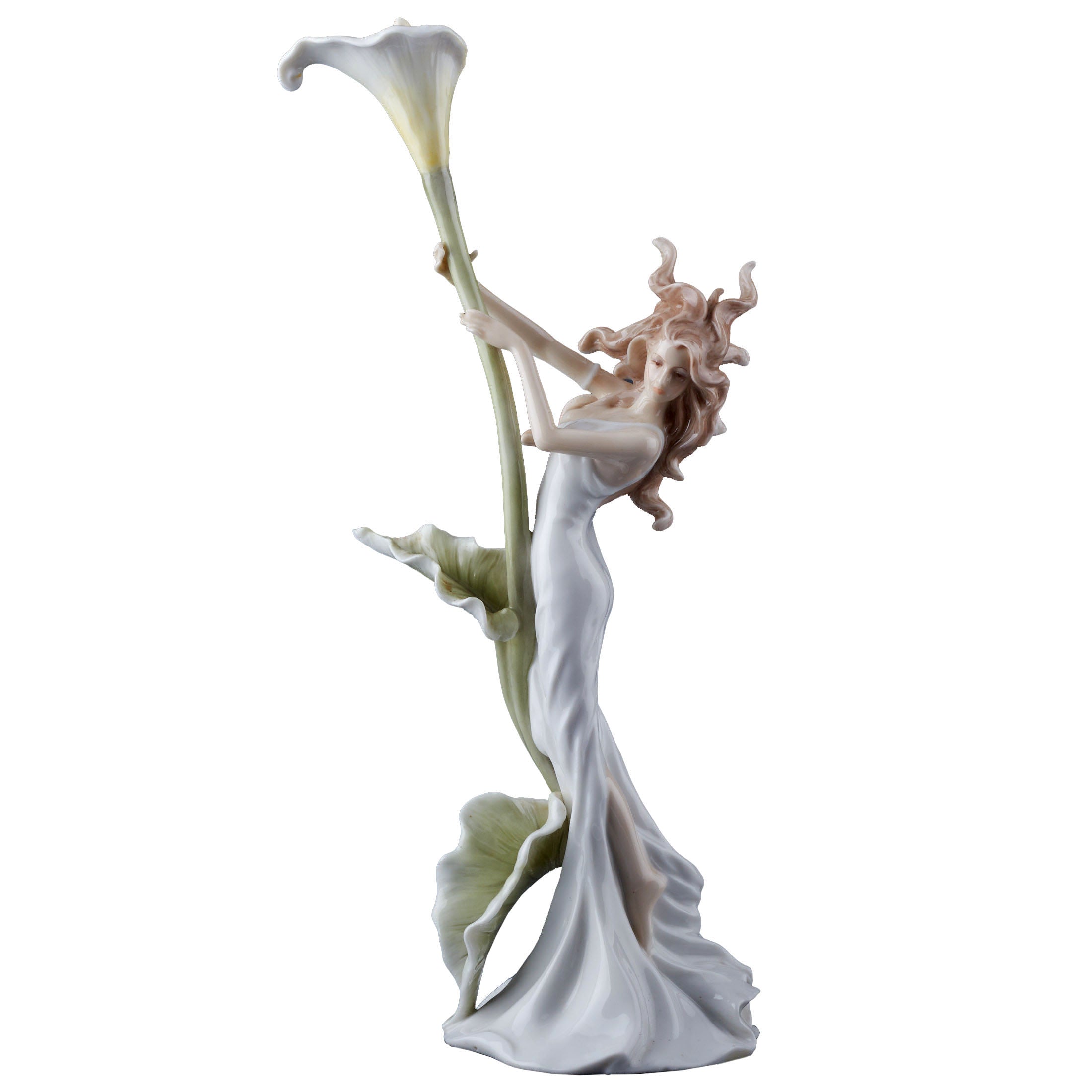 Long Hair Woman With Calla Lily