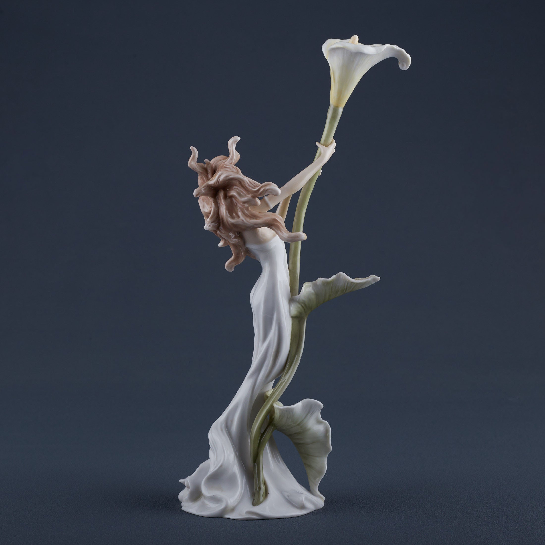 Long Hair Woman With Calla Lily