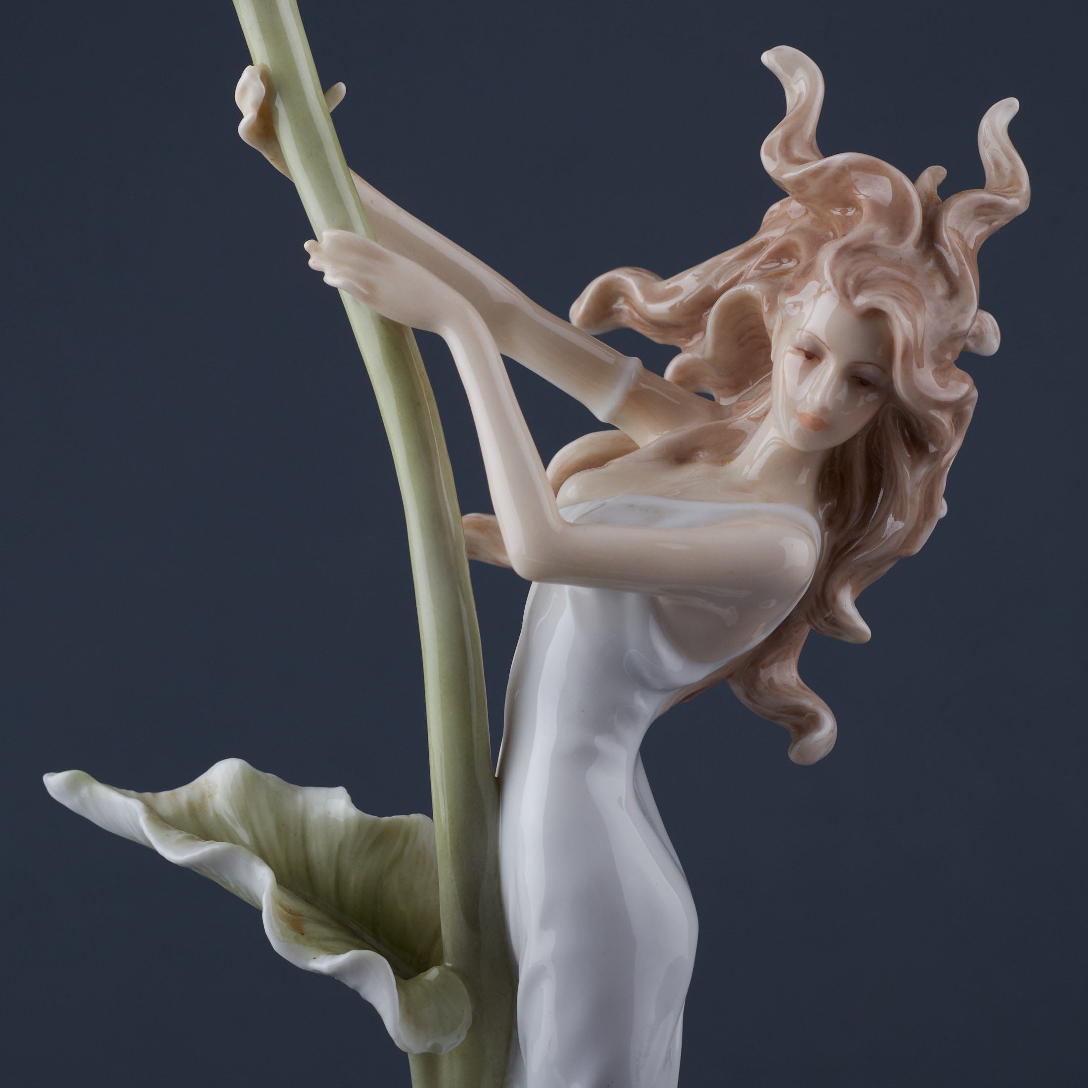 Long Hair Woman With Calla Lily