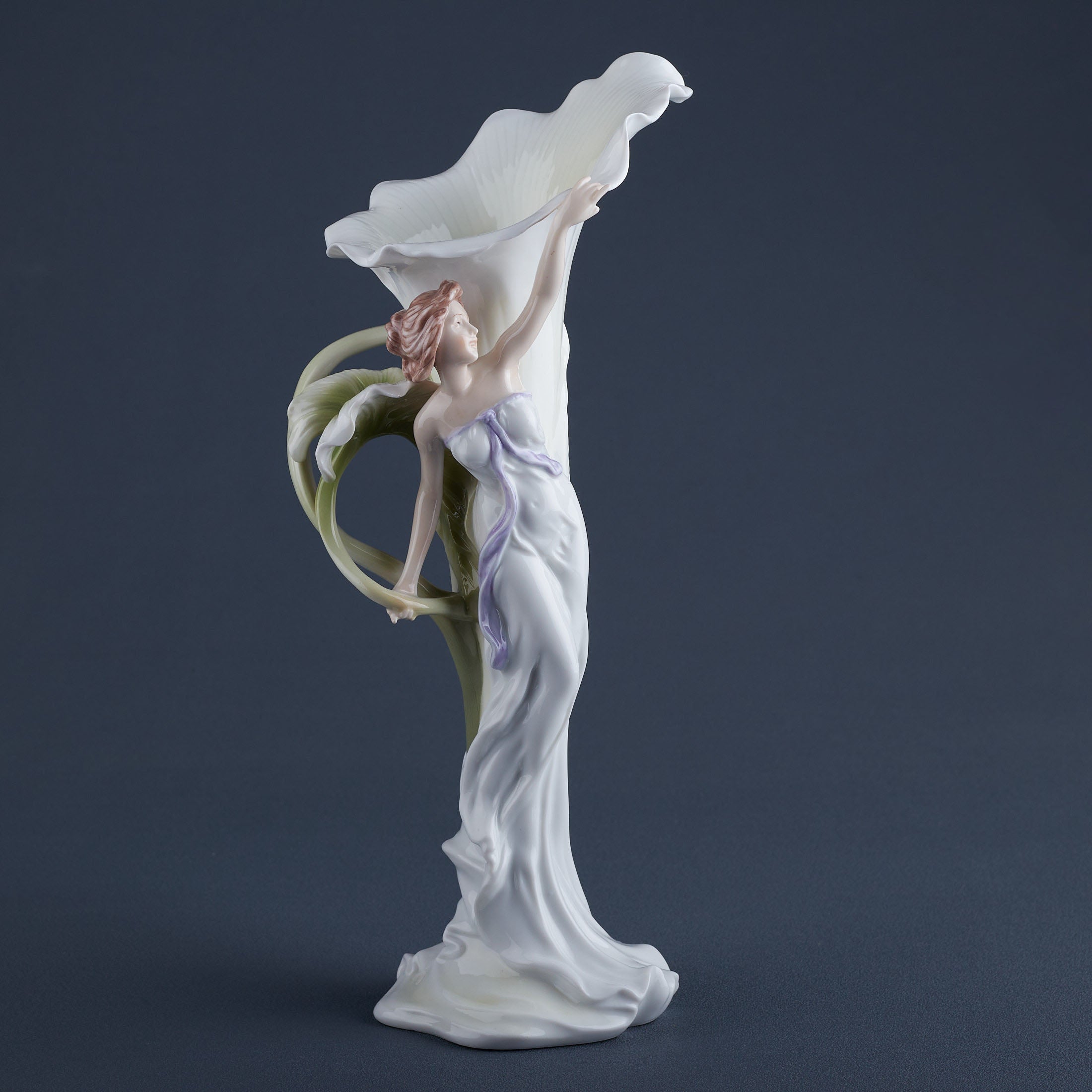 Calla Lily and Reaching Woman Porcelain Vase