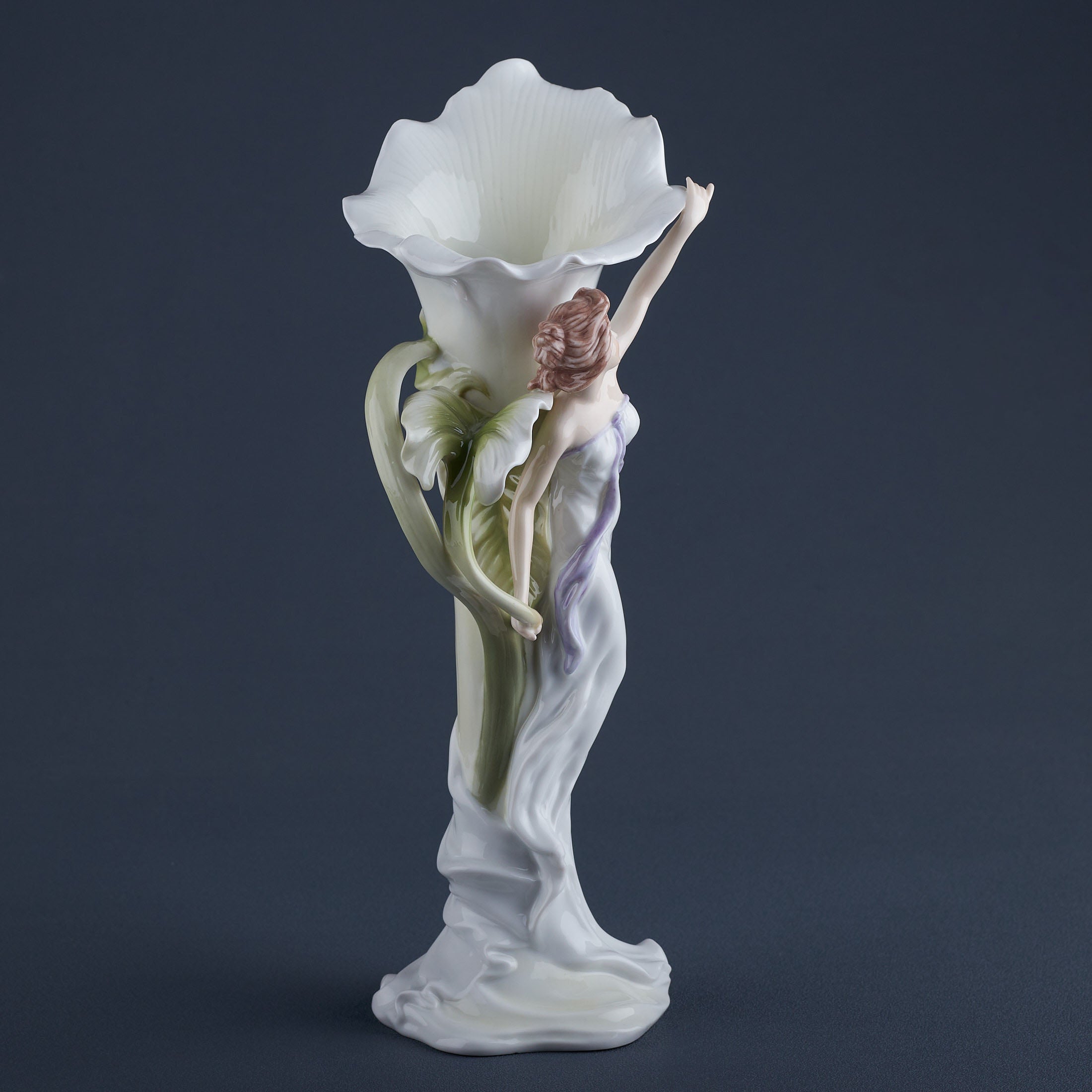 Calla Lily and Reaching Woman Porcelain Vase