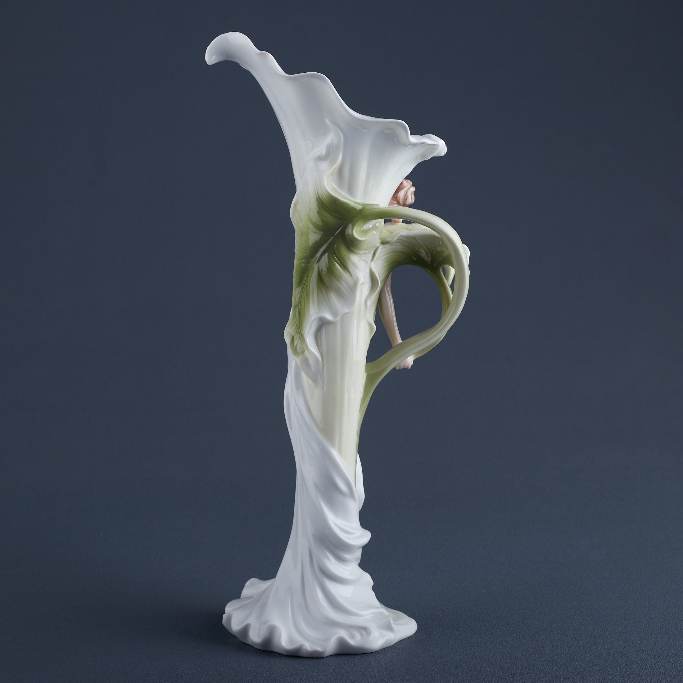 Calla Lily and Reaching Woman Porcelain Vase