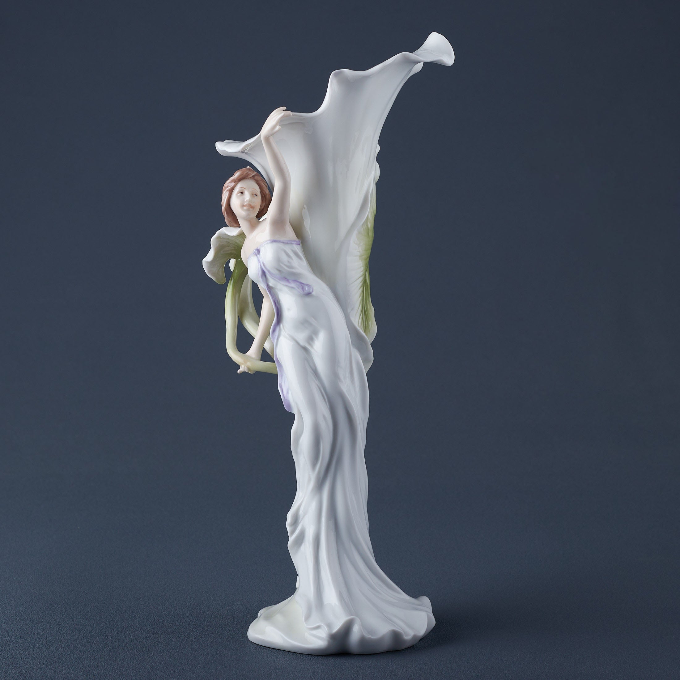 Calla Lily and Reaching Woman Porcelain Vase
