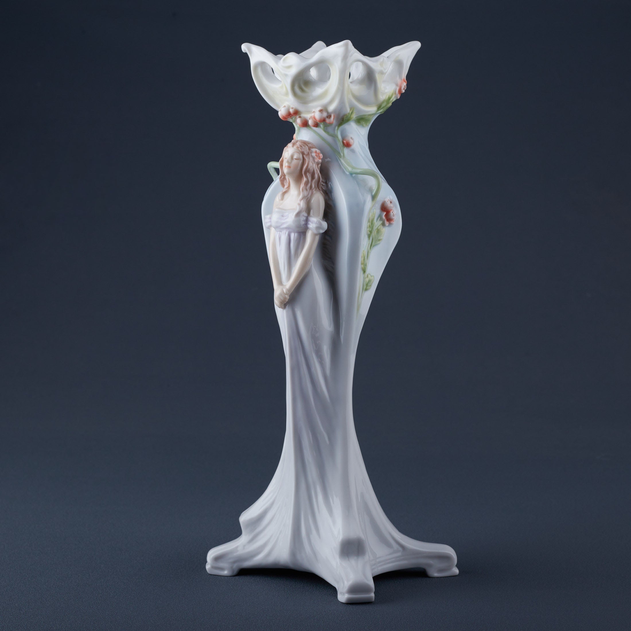 Woman and Peony Tall Vase