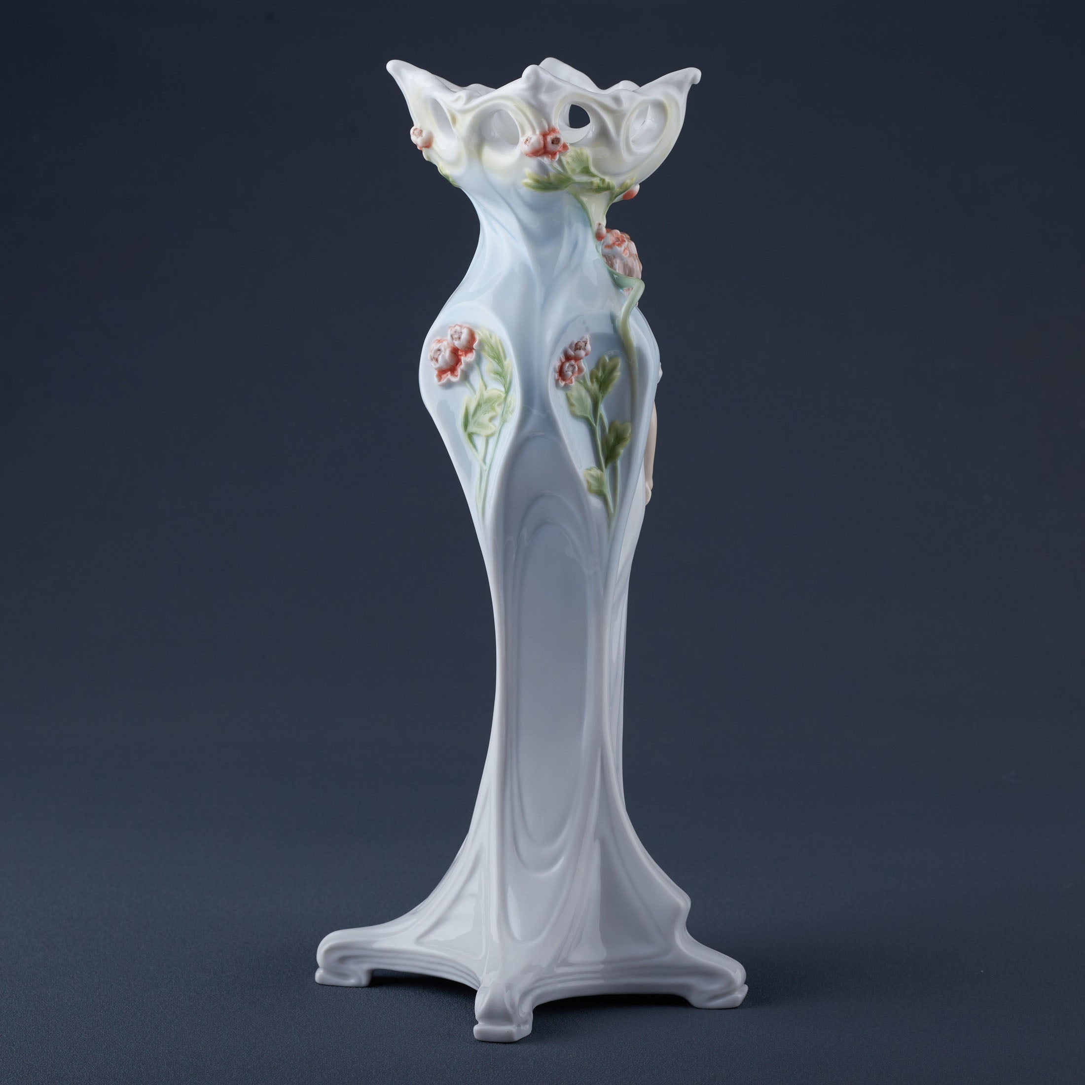 Woman and Peony Tall Vase