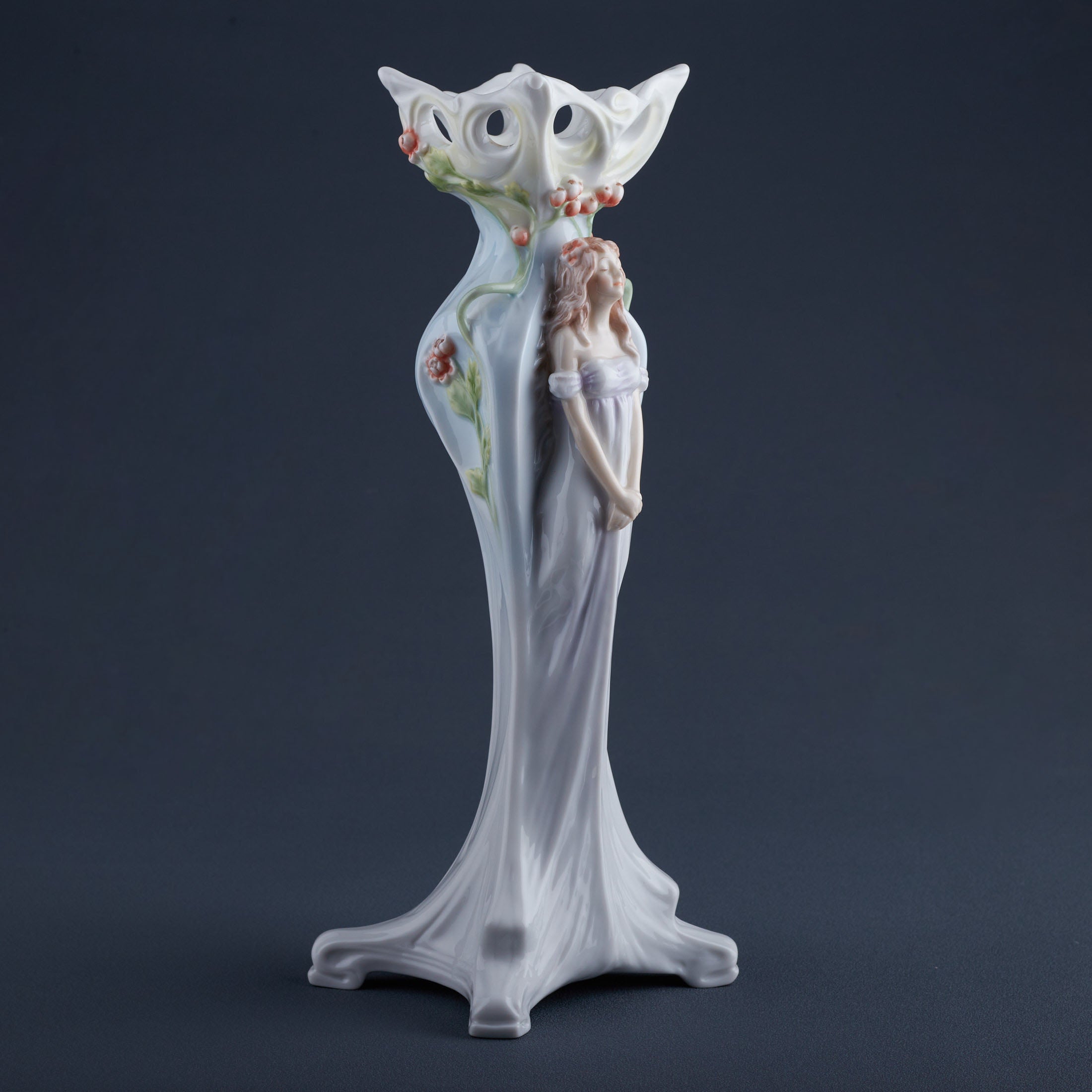 Woman and Peony Tall Vase