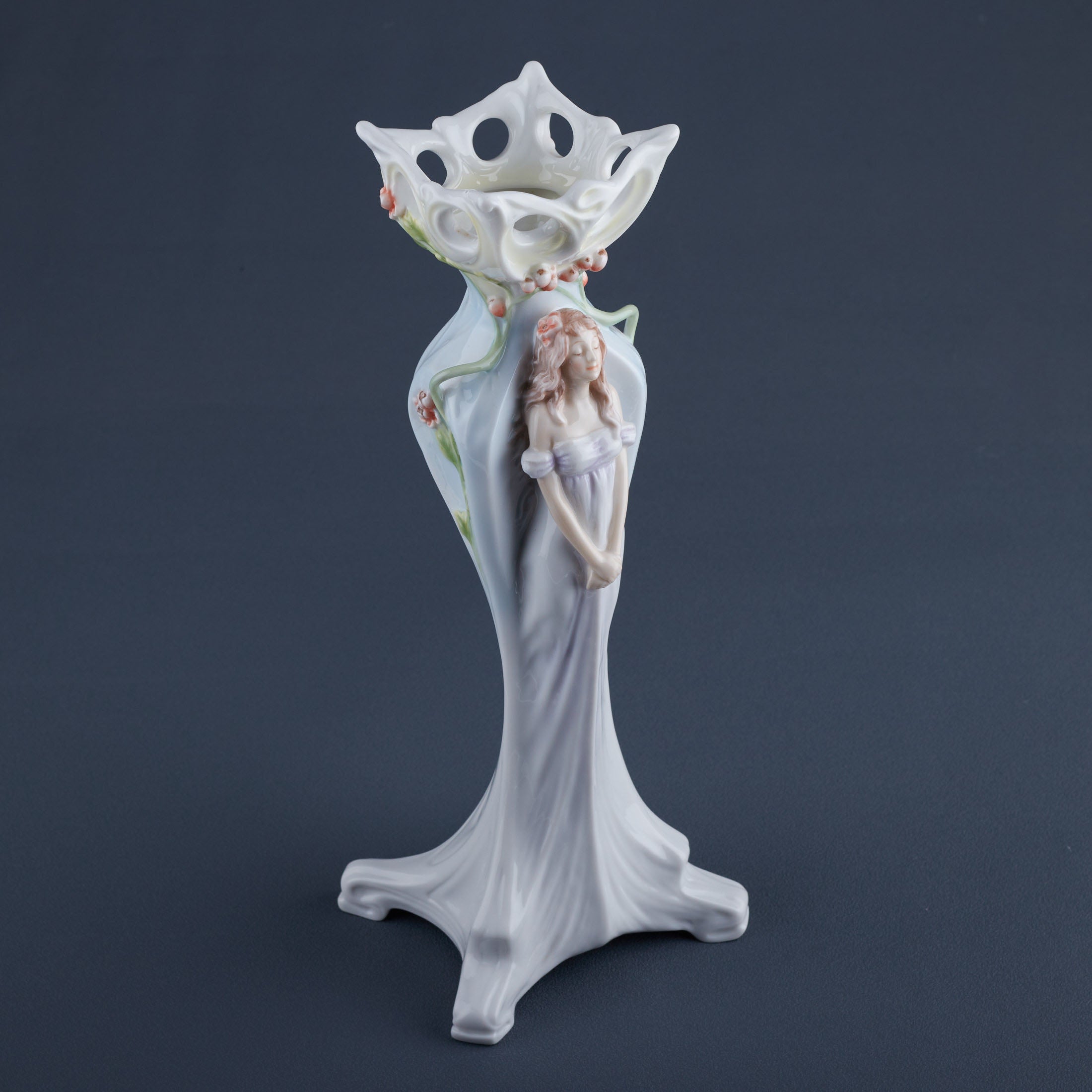 Woman and Peony Tall Vase