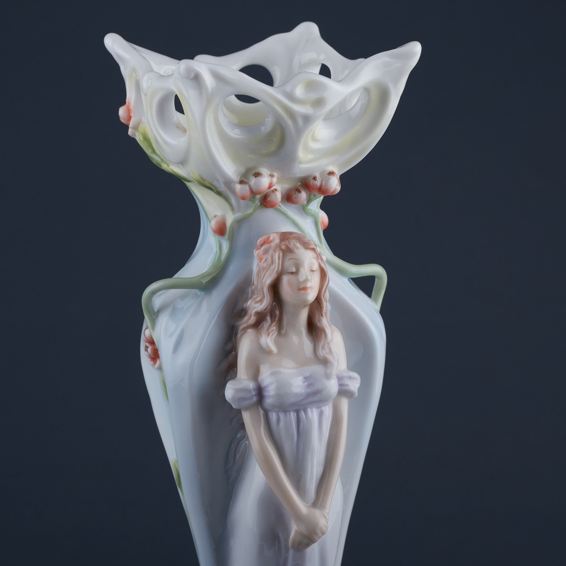 Woman and Peony Tall Vase
