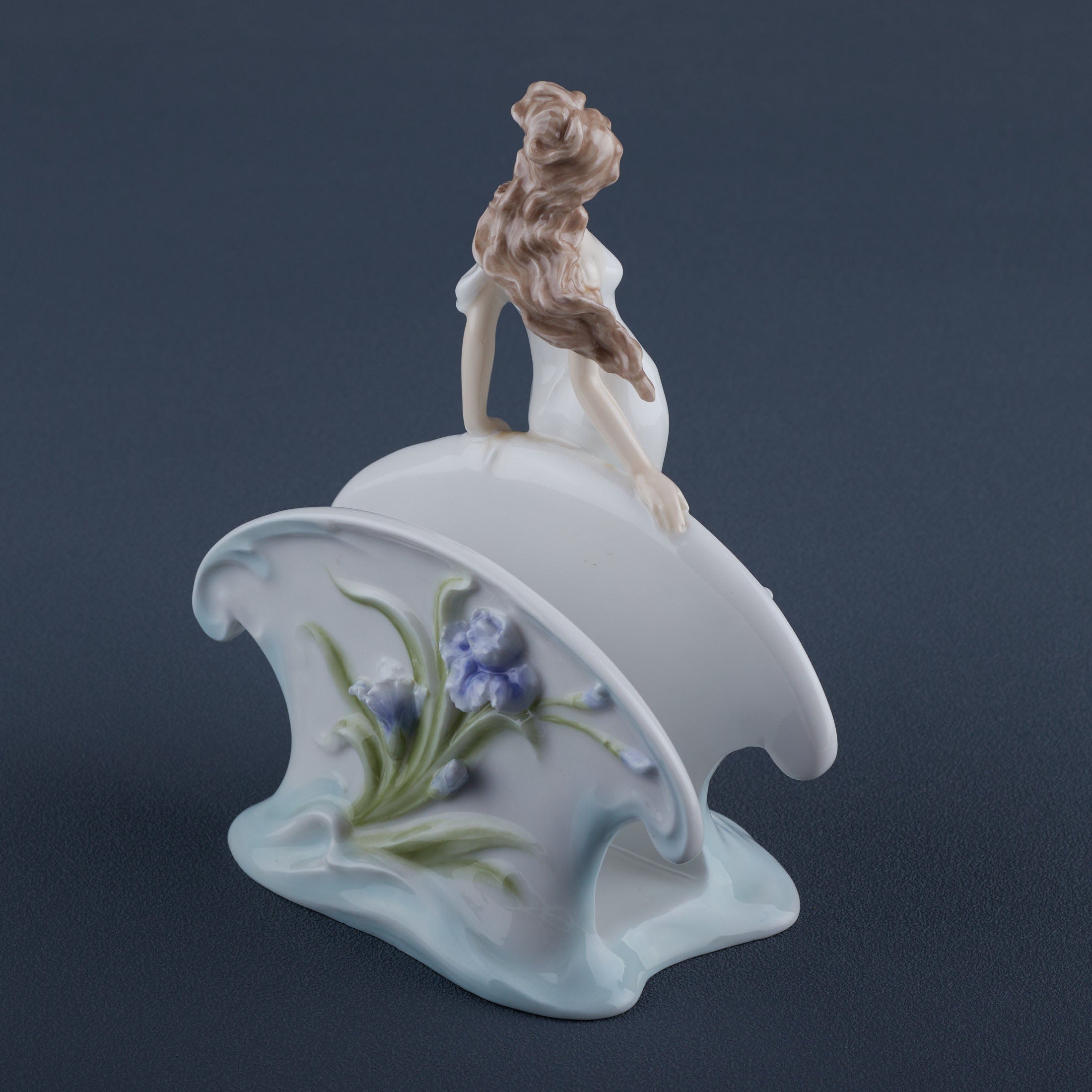 Woman and Blue Iris Napkin Holder